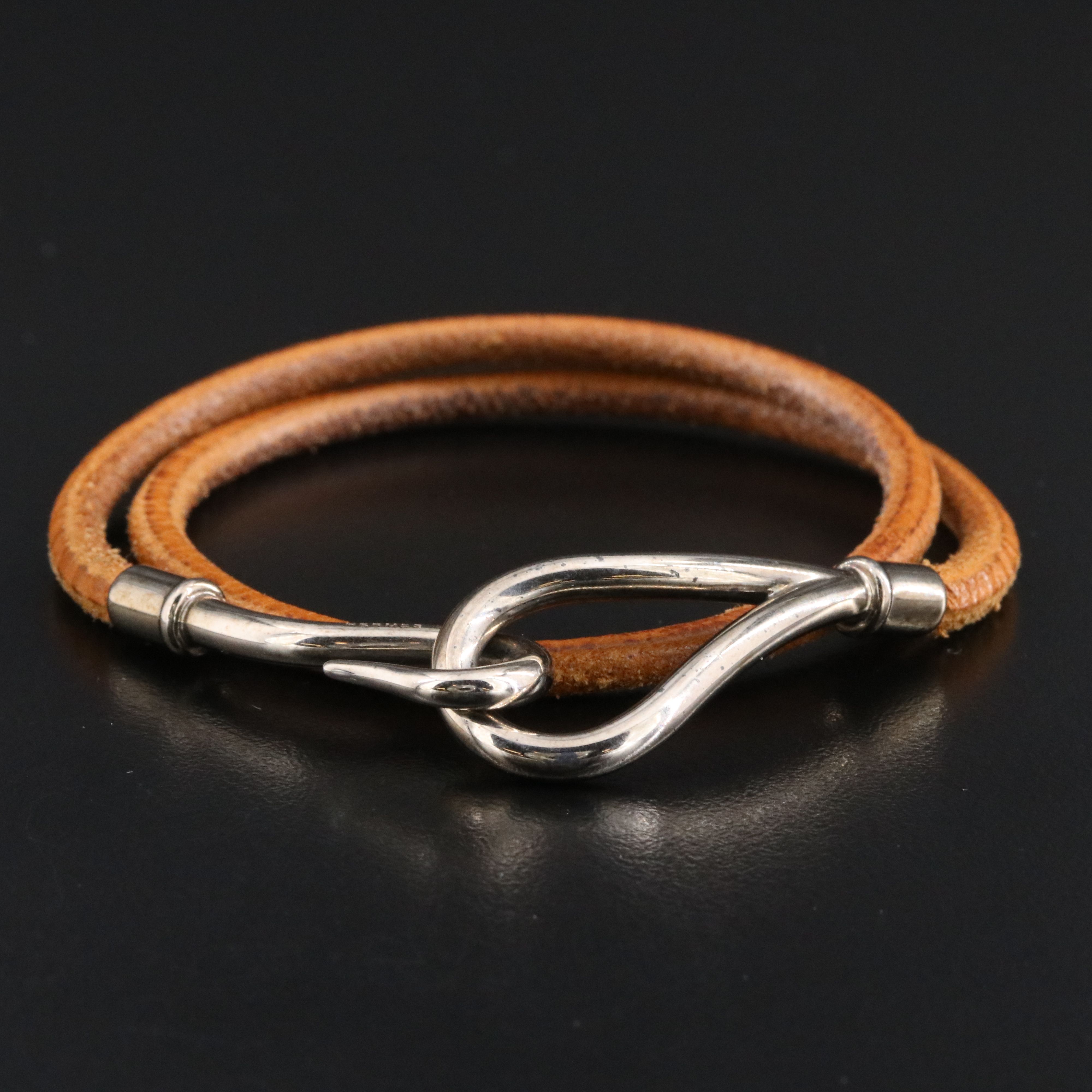 Hermès Jumbo Hook Leather Bracelet