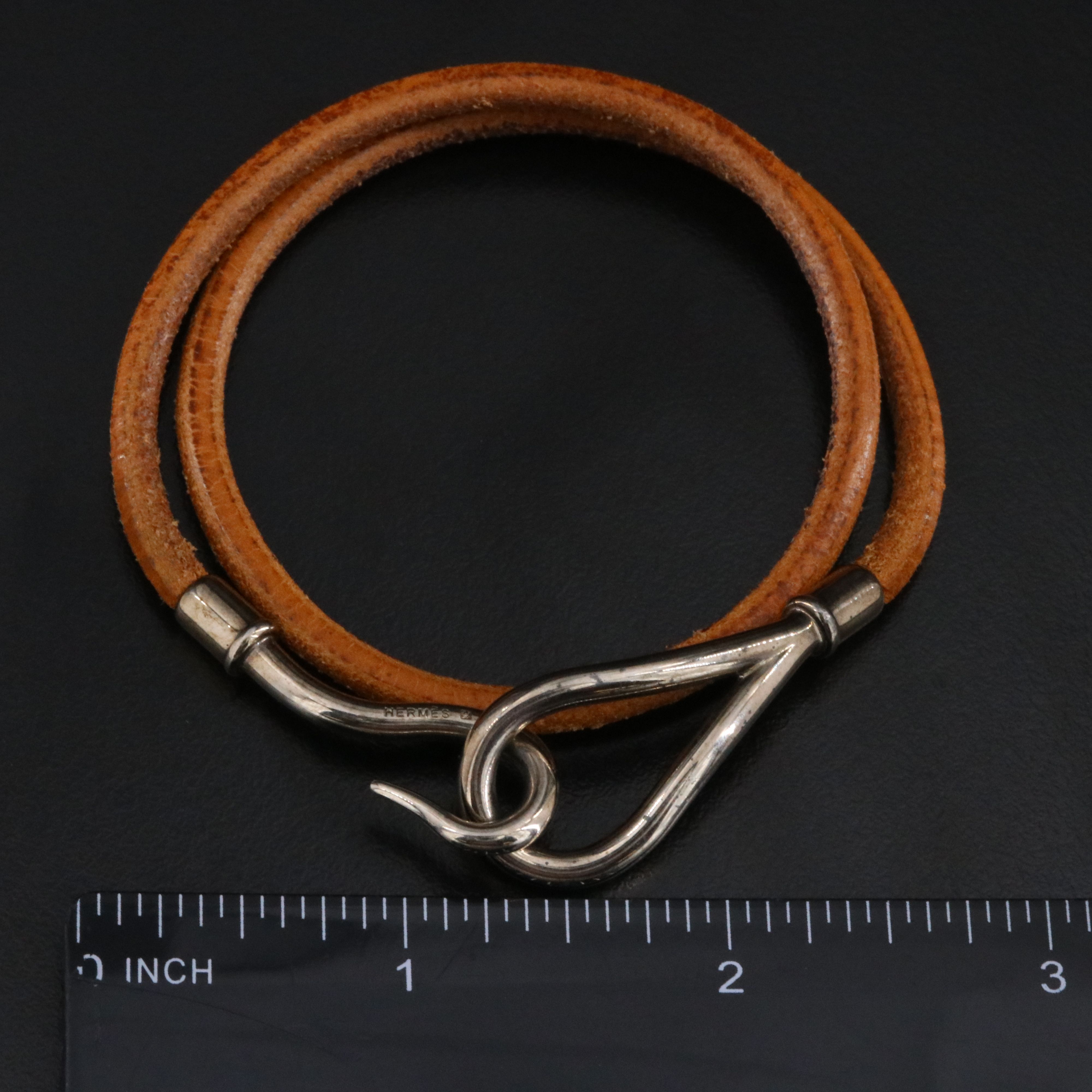 Hermès Jumbo Hook Leather Bracelet