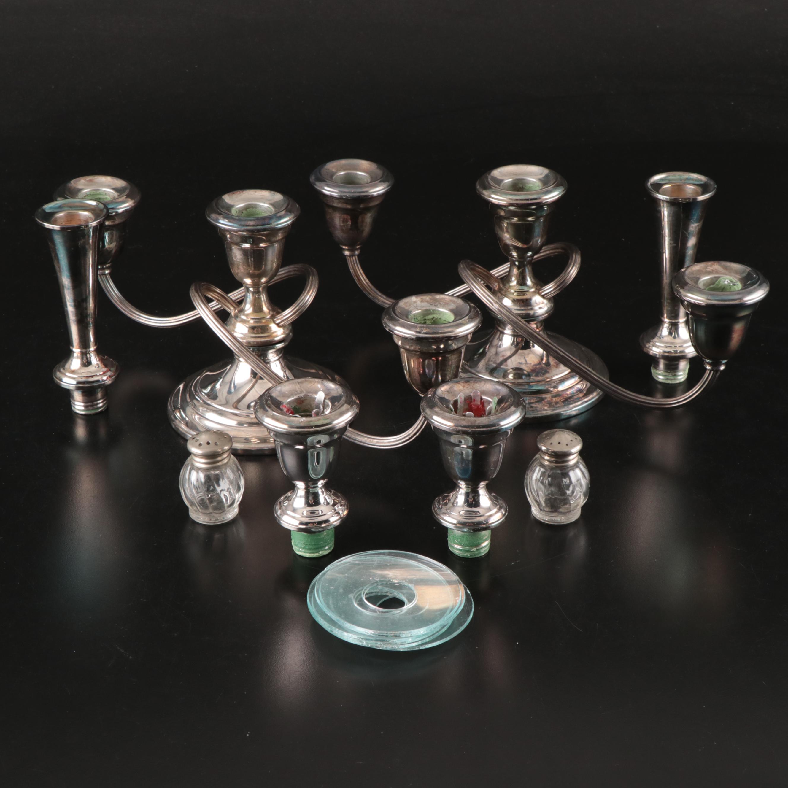 Gorham Silver Plate Candelabrum with Shaker