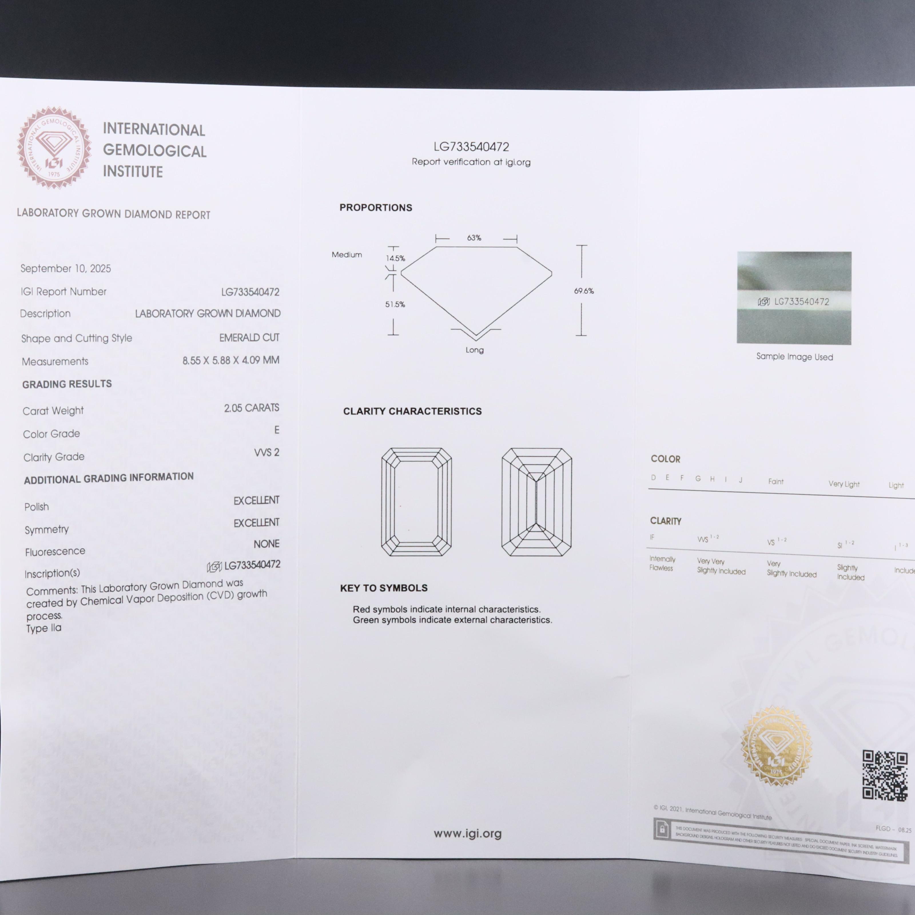 14K 2.17 CTW Lab Grown Diamond Ring with IGI Report