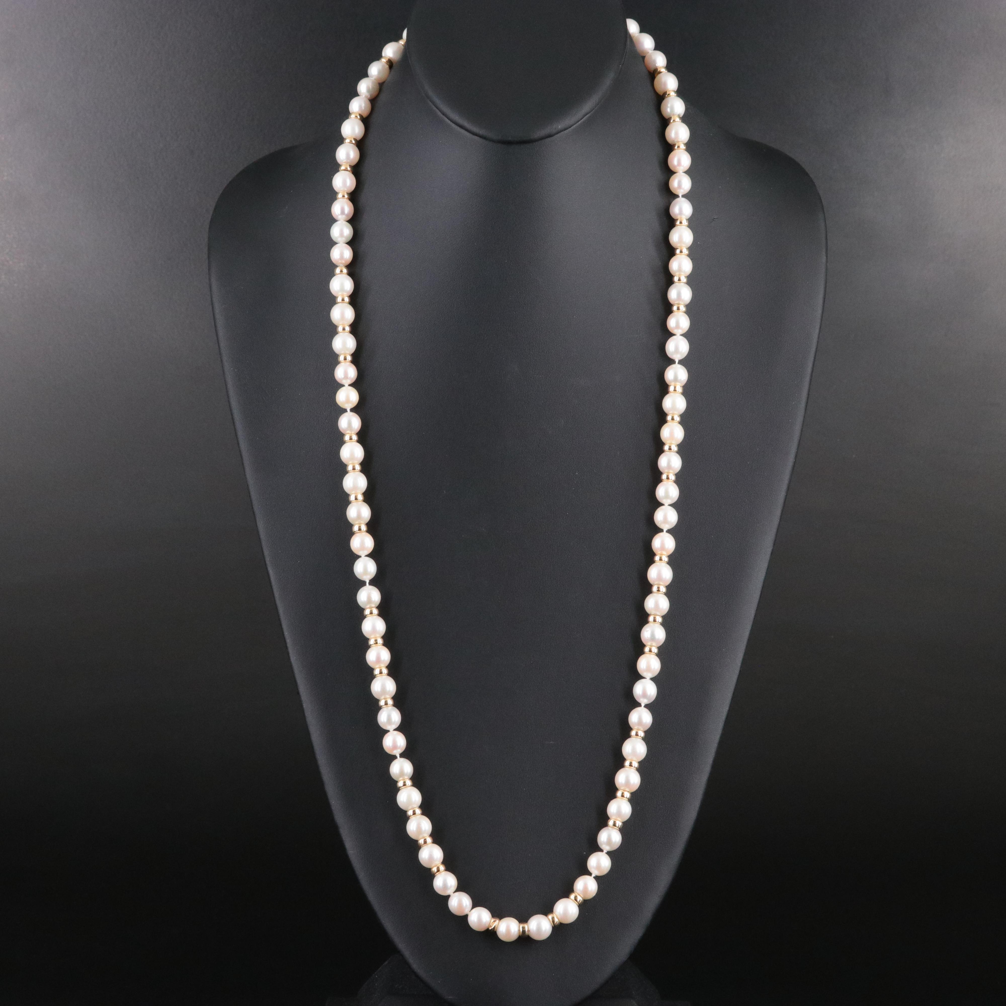 14K Pearl Endless Necklace