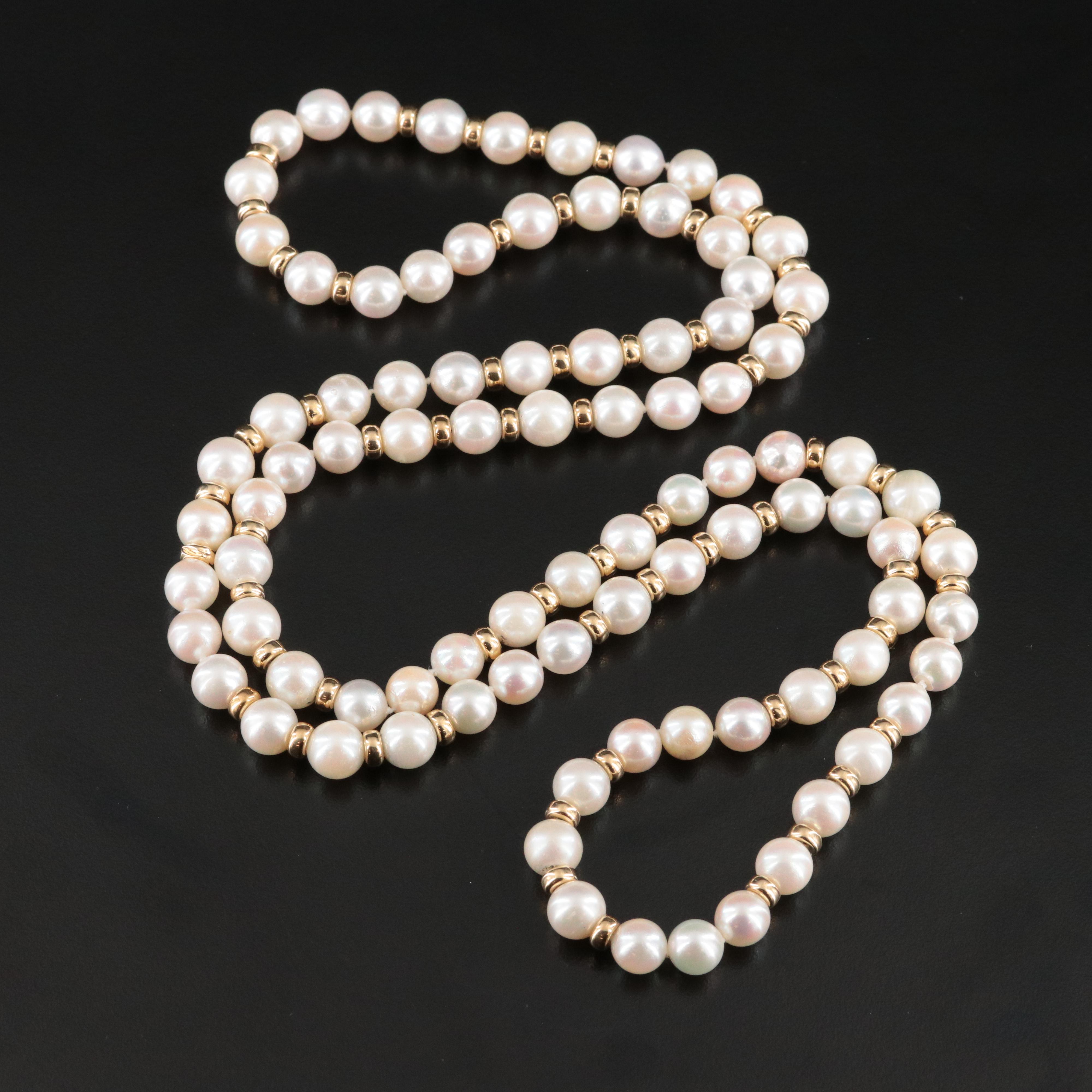 14K Pearl Endless Necklace