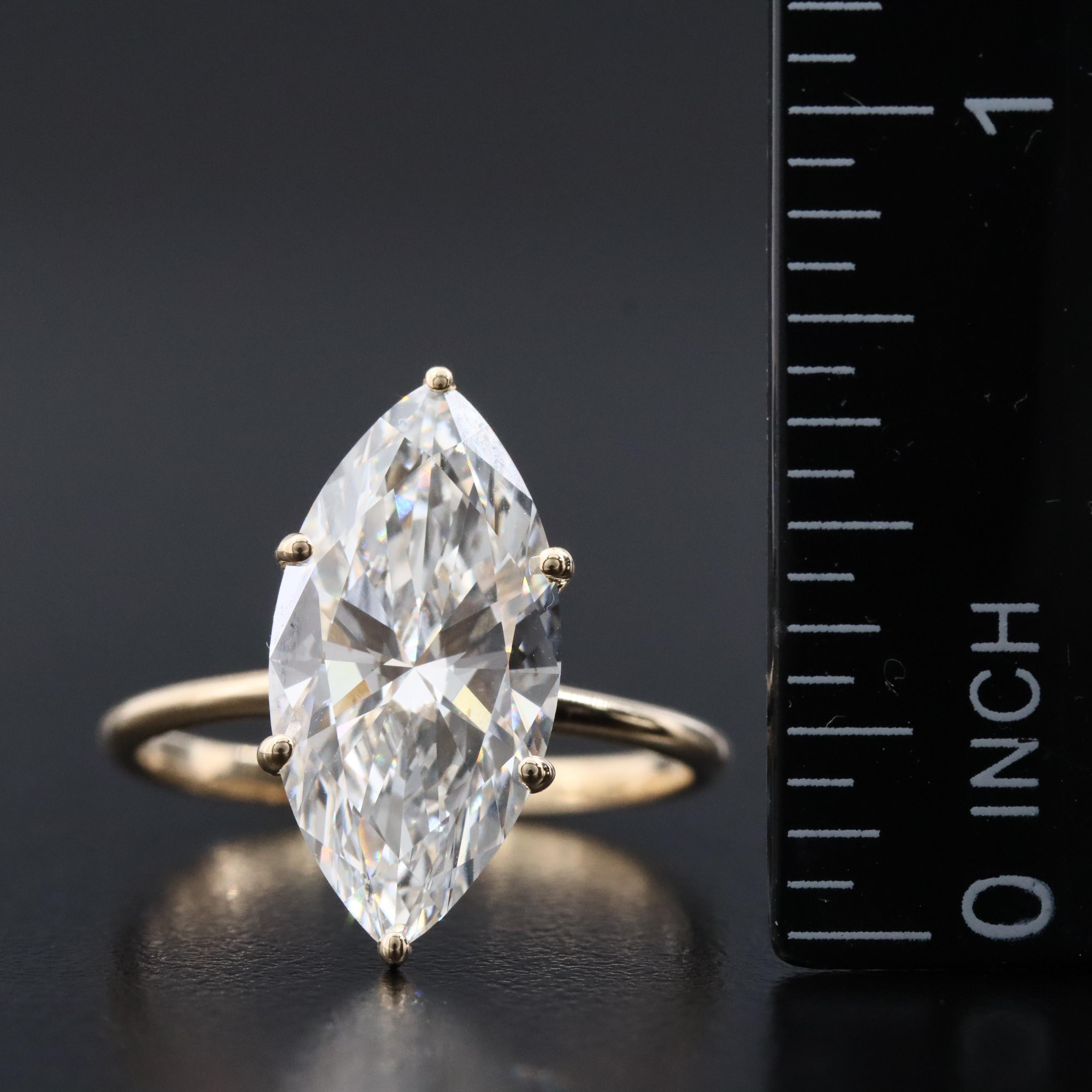 14K 5.01 CT Lab Grown Diamond Solitaire Ring with IGI Report
