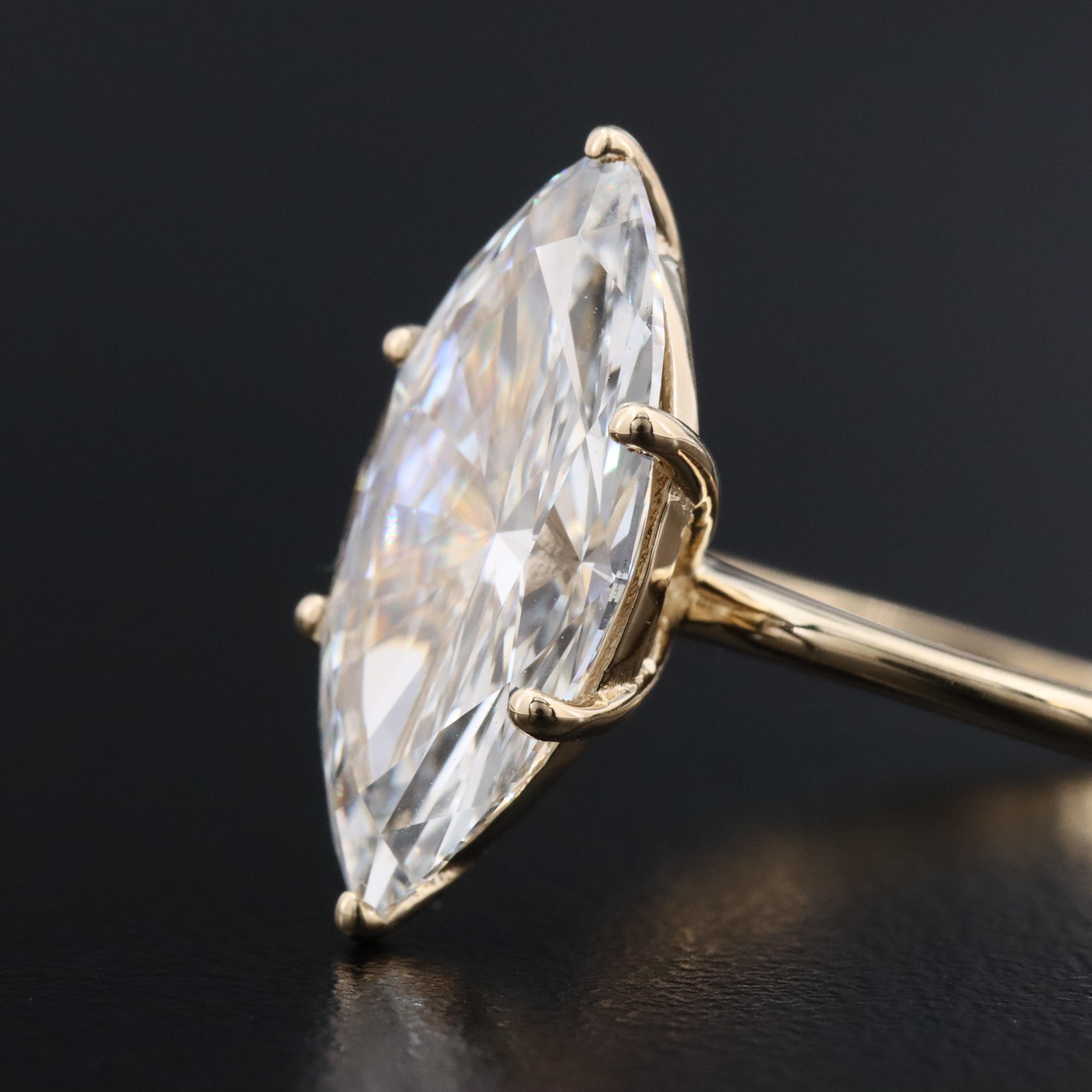 14K 5.01 CT Lab Grown Diamond Solitaire Ring with IGI Report