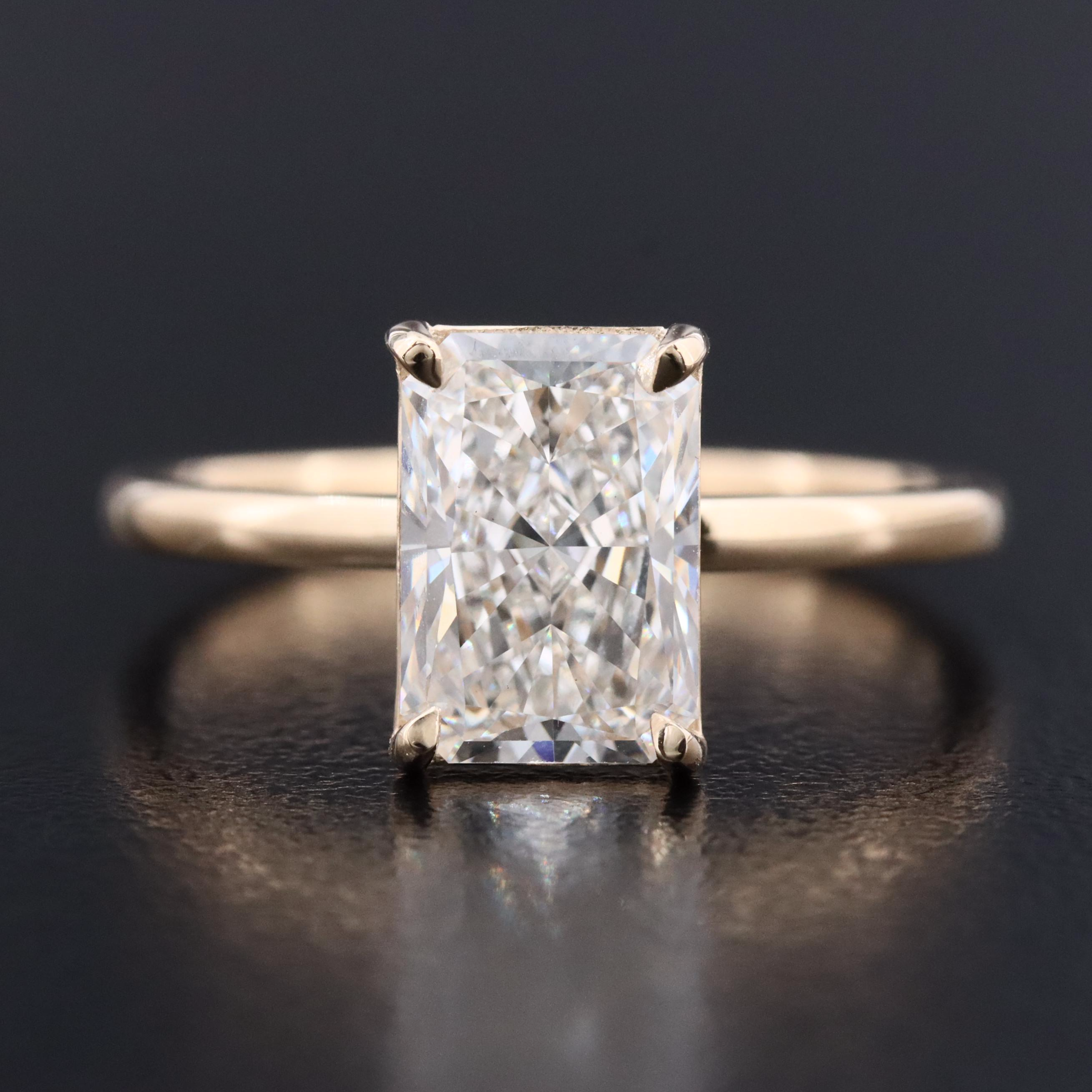 14K 2.04 CT Lab Grown Diamond Solitaire Ring with IGI Report