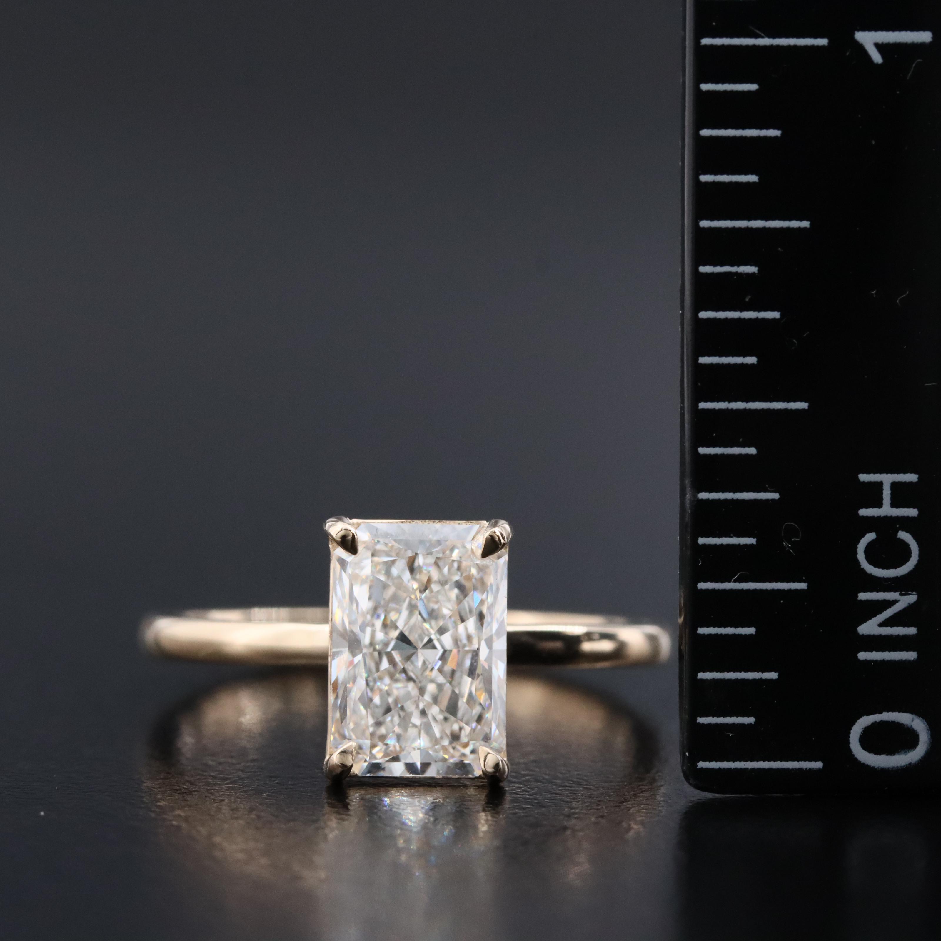 14K 2.04 CT Lab Grown Diamond Solitaire Ring with IGI Report