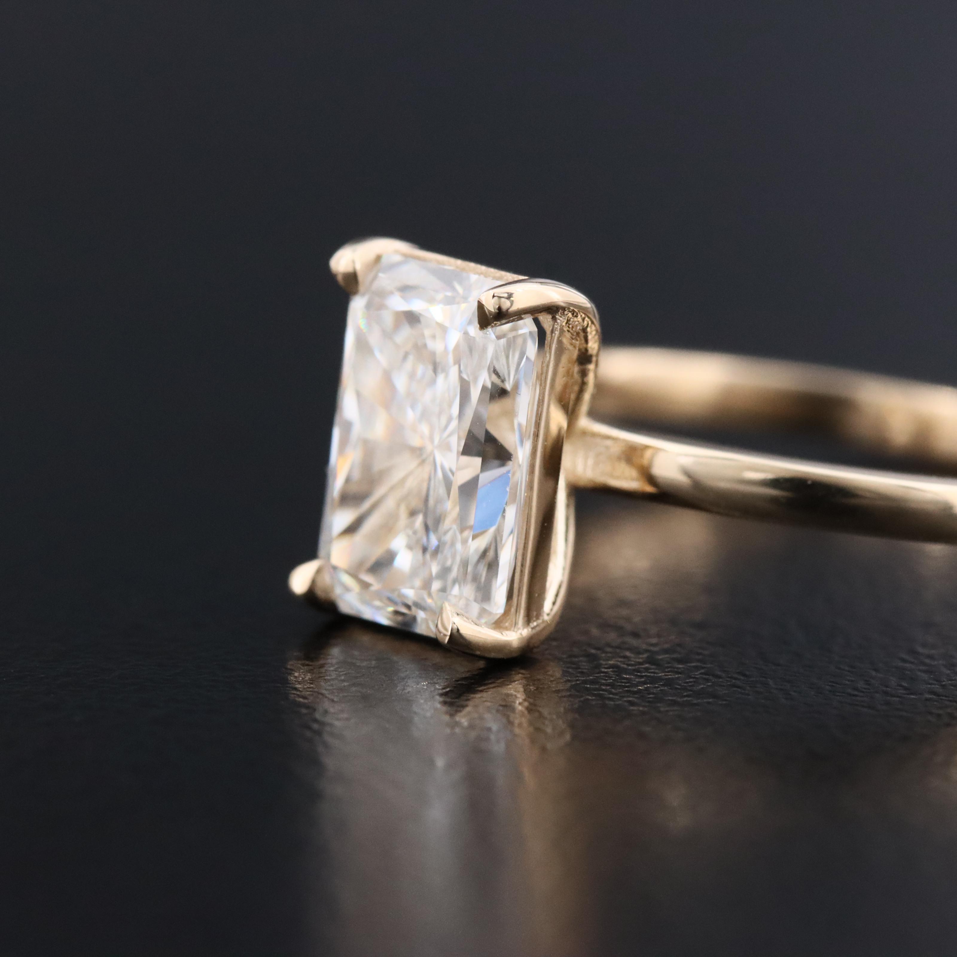 14K 2.04 CT Lab Grown Diamond Solitaire Ring with IGI Report