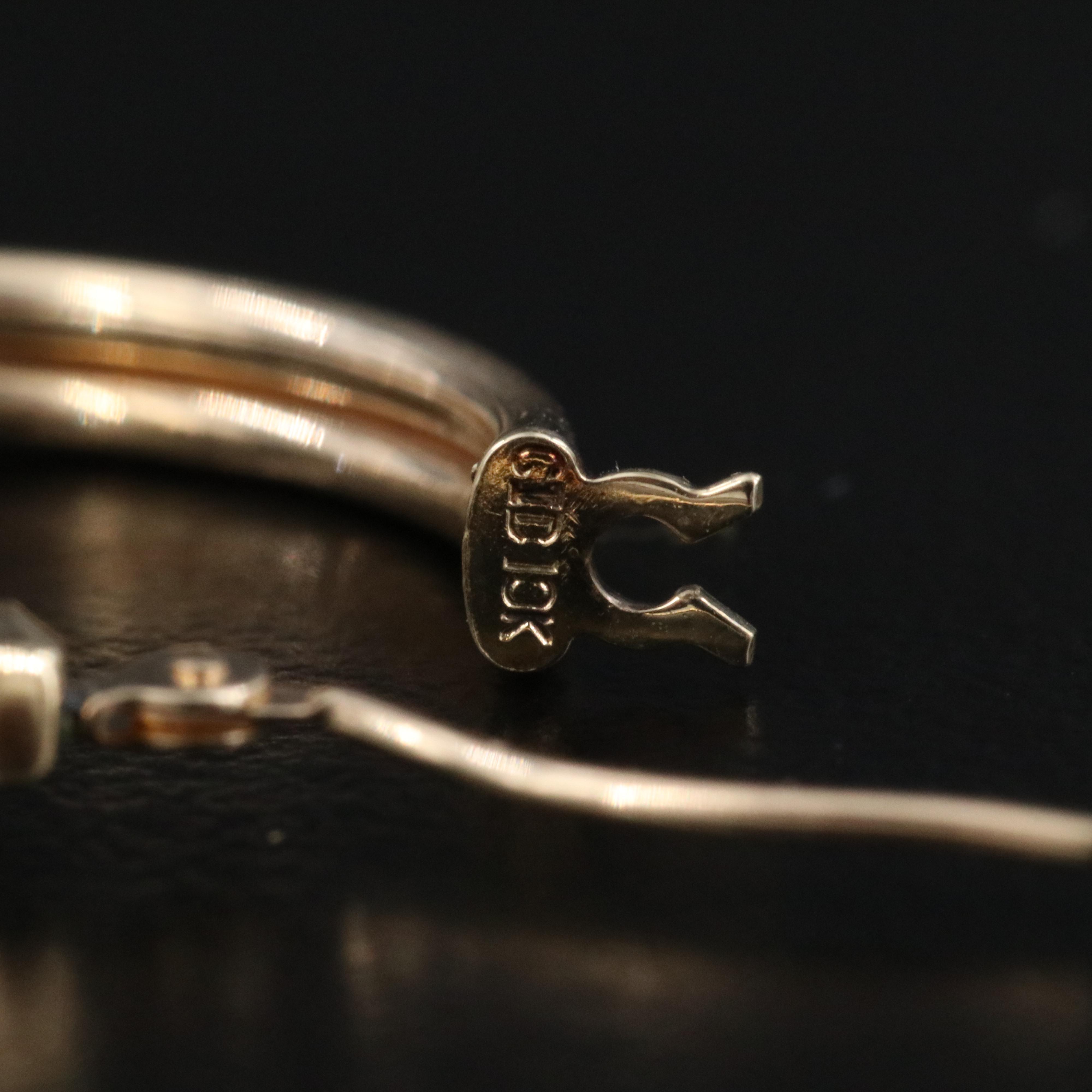 10K Swiss Blue Topaz and Diamond Hoop Earrings