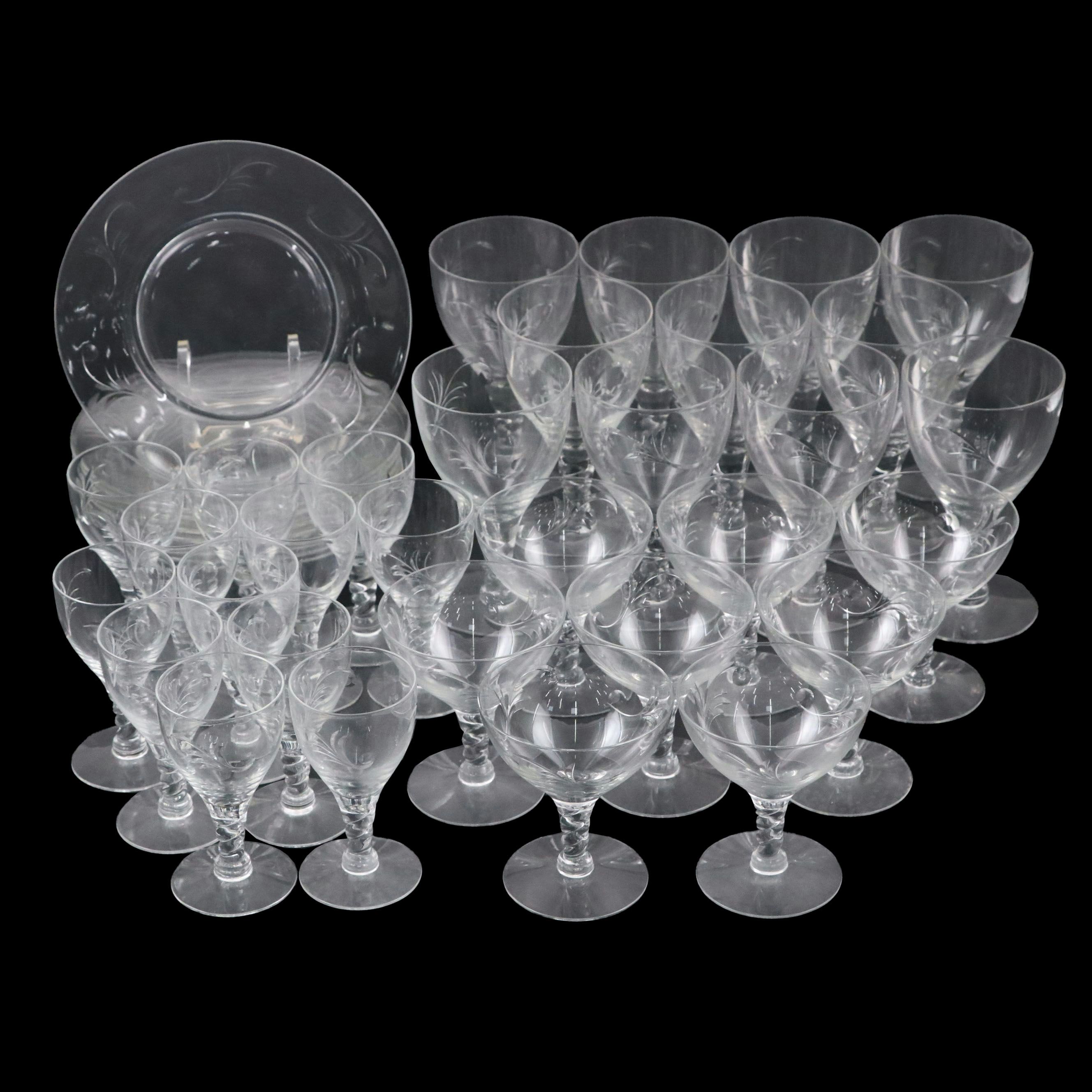 Seneca "Arcadia" Glass Stemware and Salad Plates