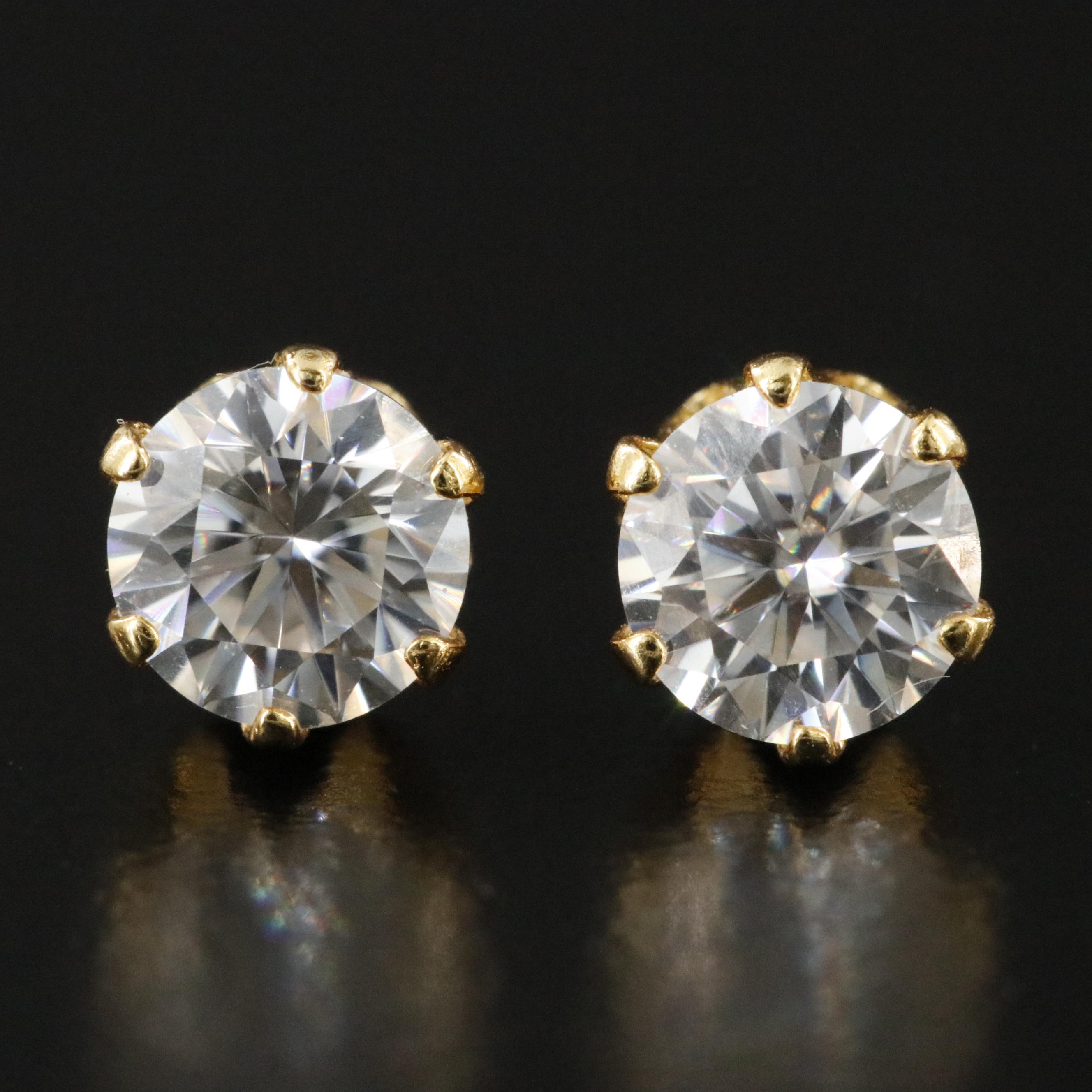 Sterling Moissanite Stud Earrings
