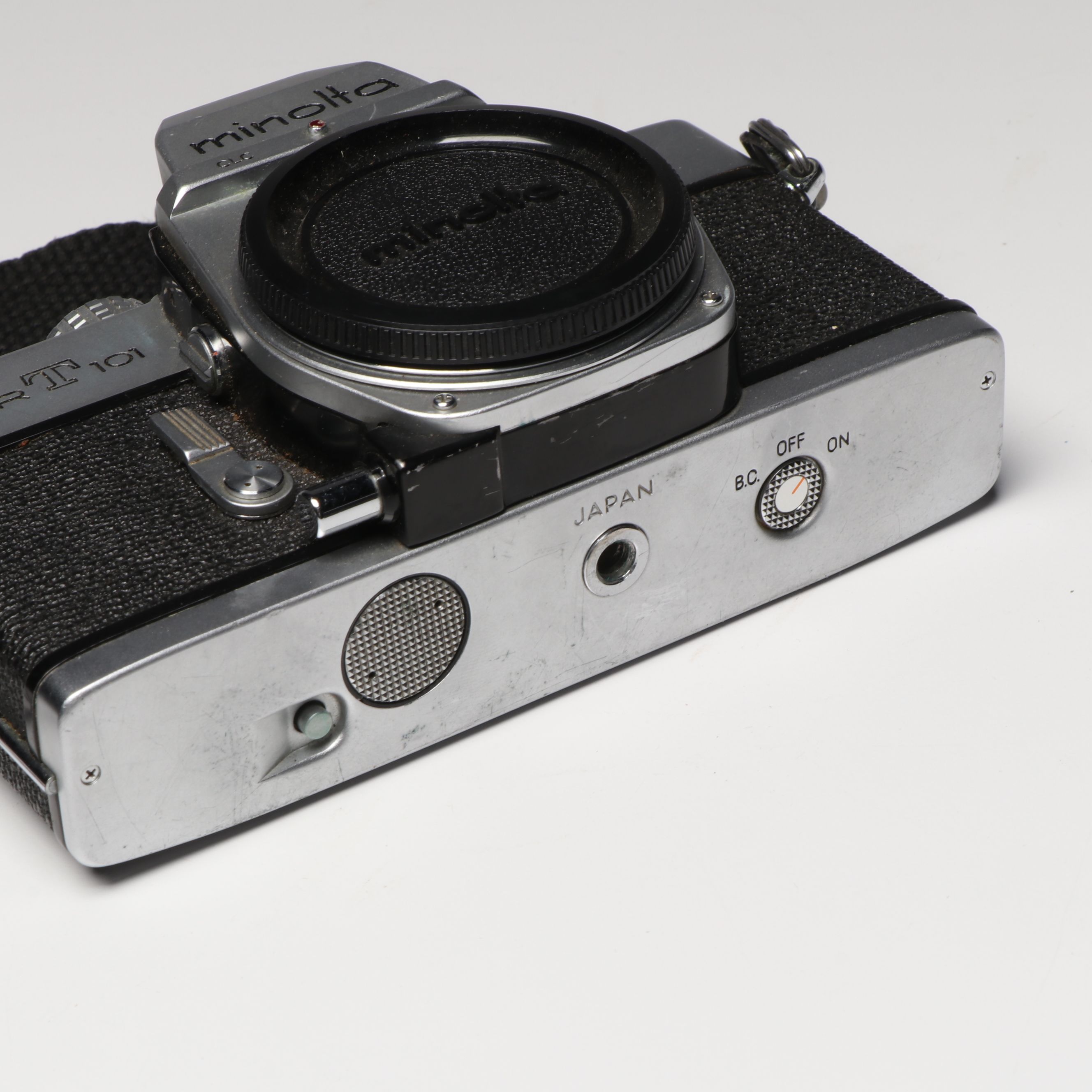 Minolta SRT 101 and X-700 with Camera Parts and Accessories, Late 20th C.