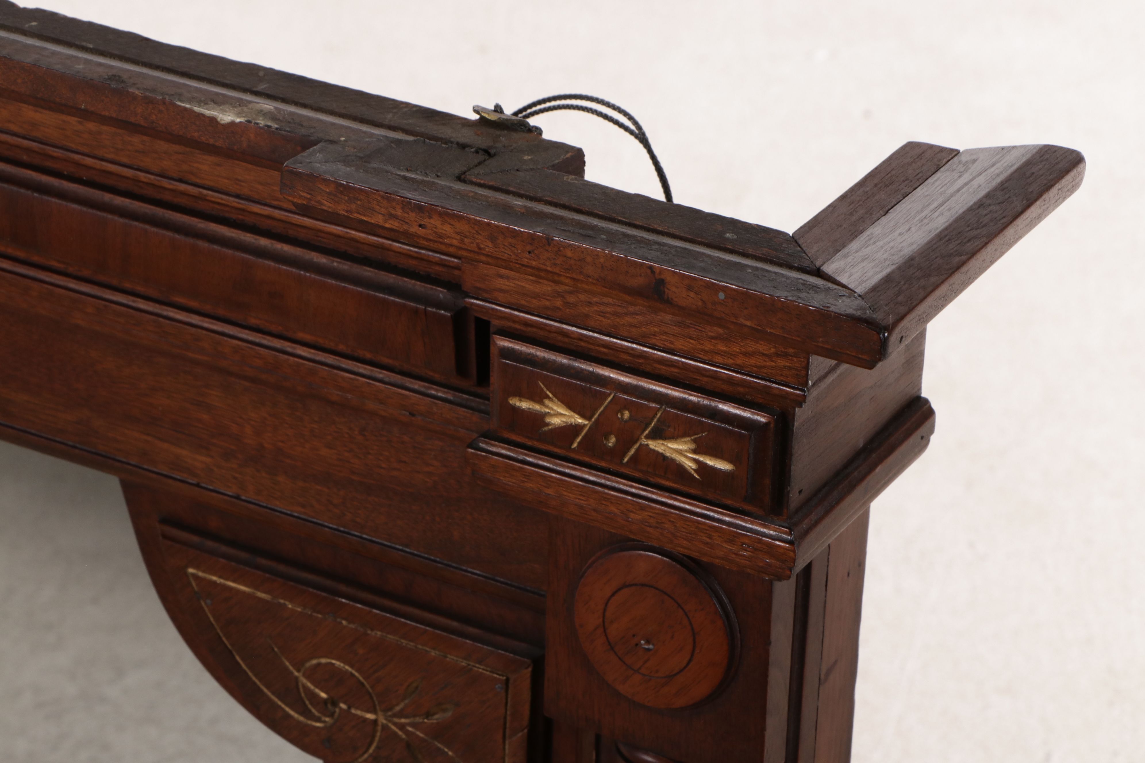 Eastlake Style Carved and Incised Walnut Overmantel Mirror