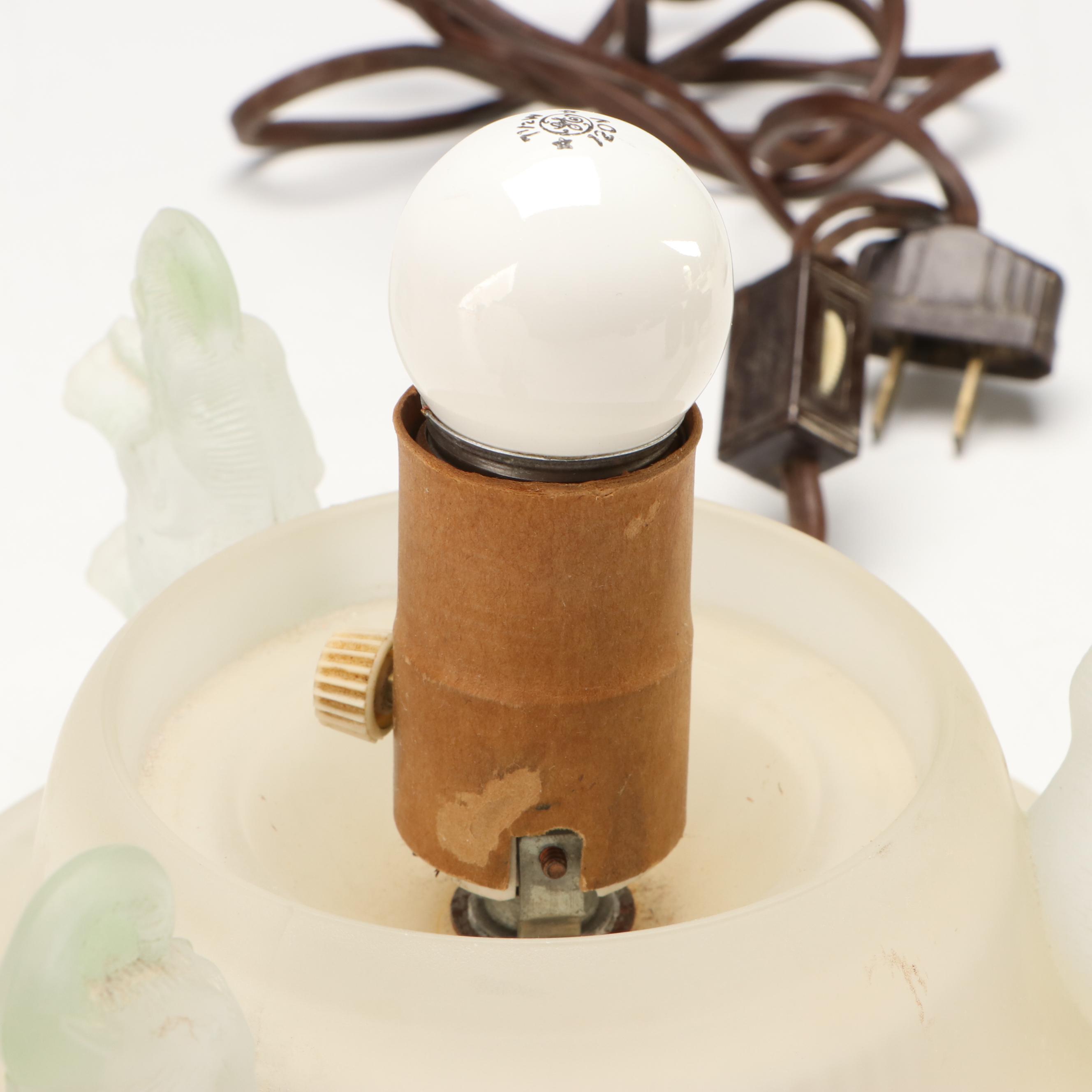 Art Deco Elephants and Other Glass Accent Lamps, Early to Mid-20th Century