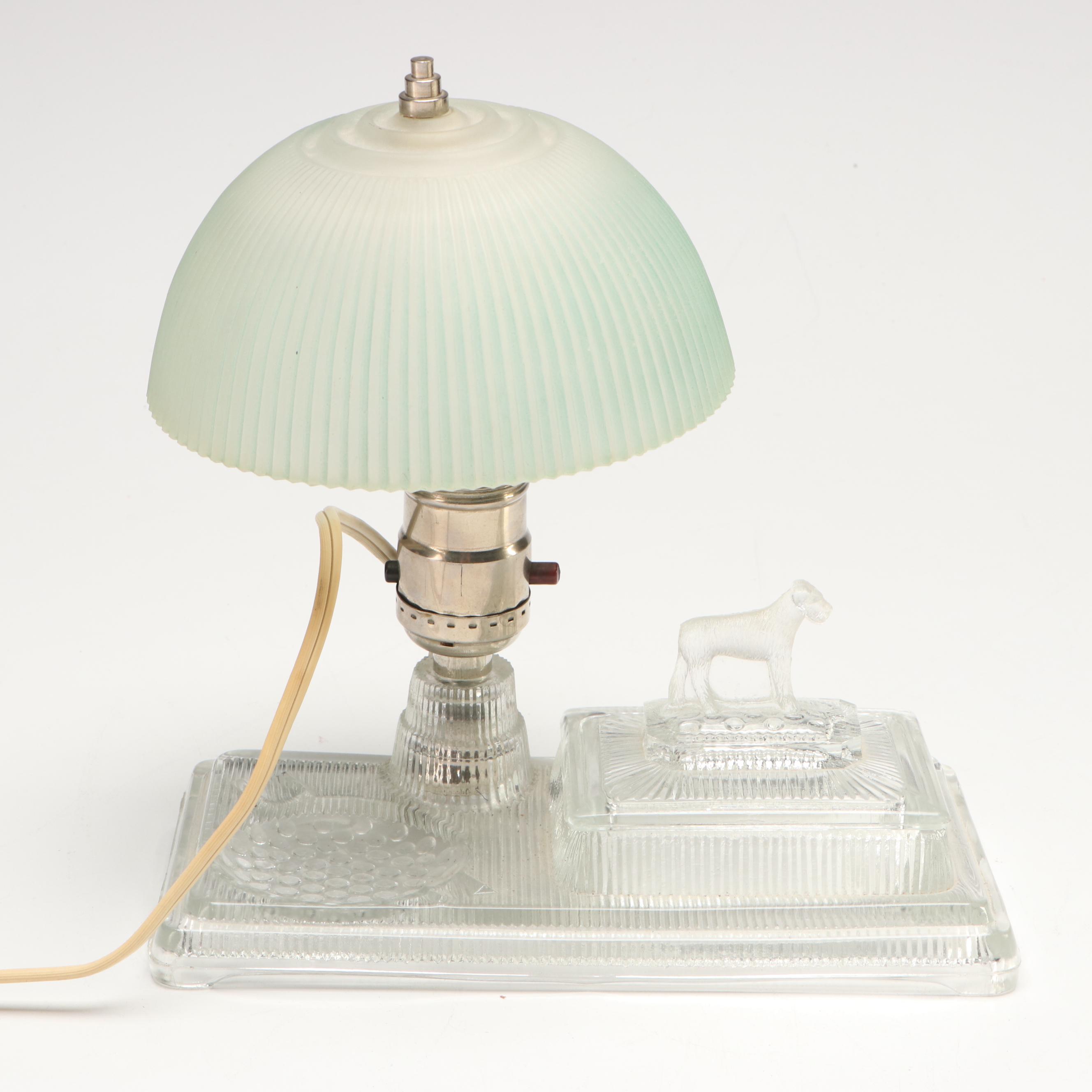 Art Deco Elephants and Other Glass Accent Lamps, Early to Mid-20th Century