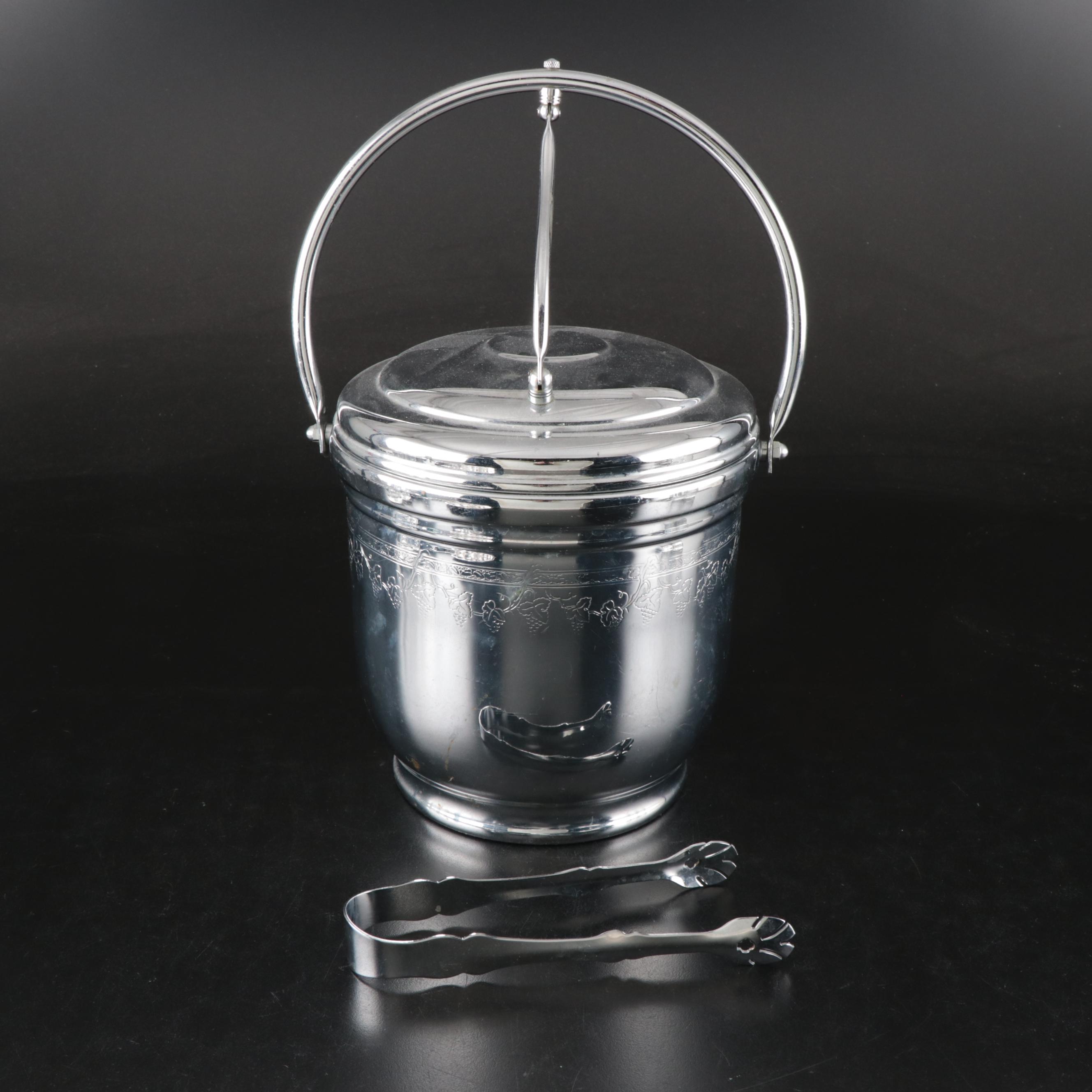 Wilton Armetale Stainless Steel Tray and Bowl with Other Metal and Glass Barware