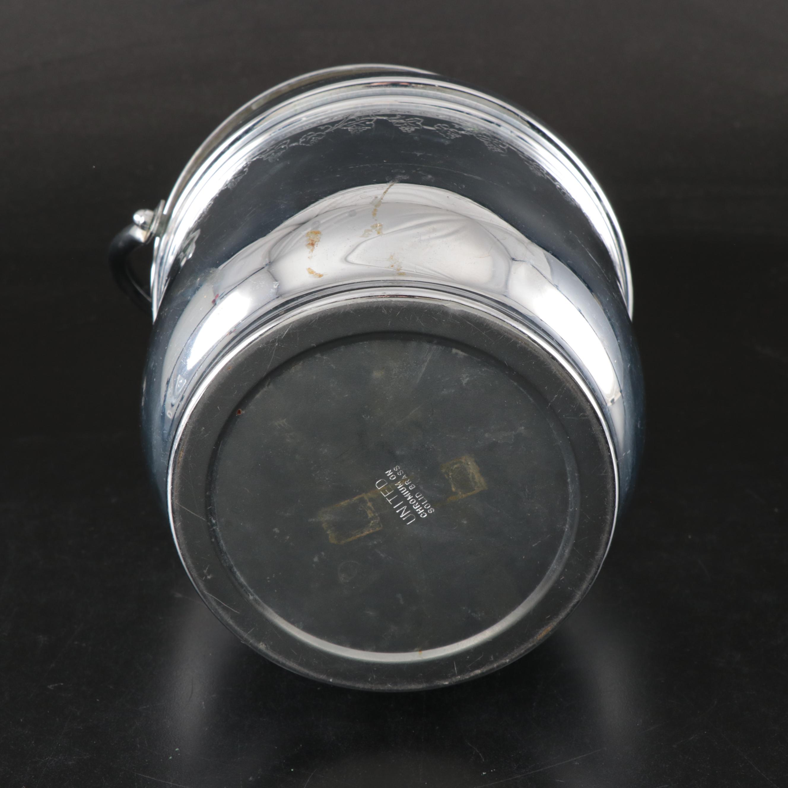 Wilton Armetale Stainless Steel Tray and Bowl with Other Metal and Glass Barware