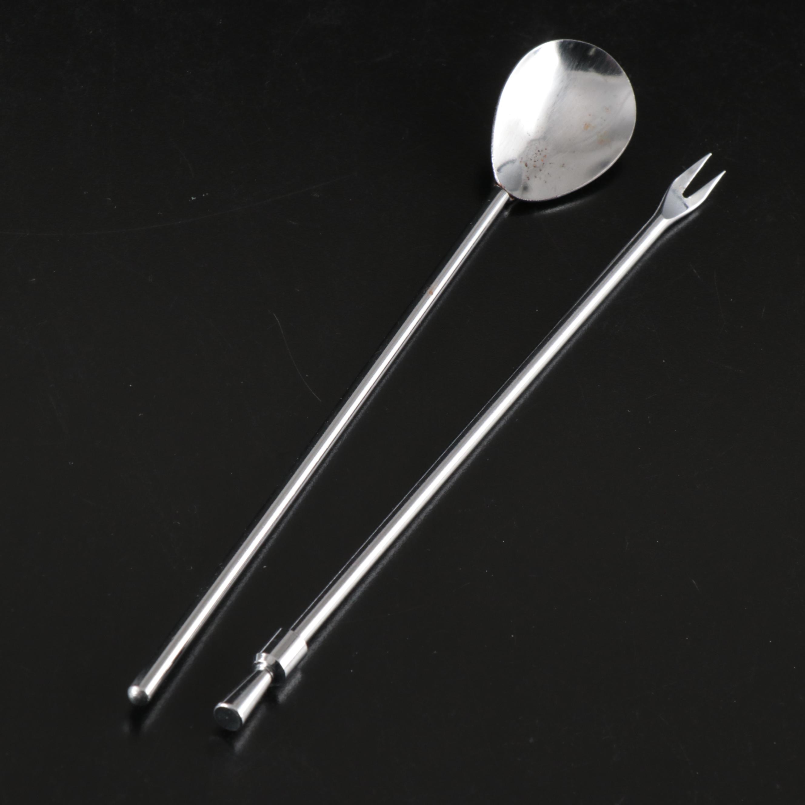 Wilton Armetale Stainless Steel Tray and Bowl with Other Metal and Glass Barware