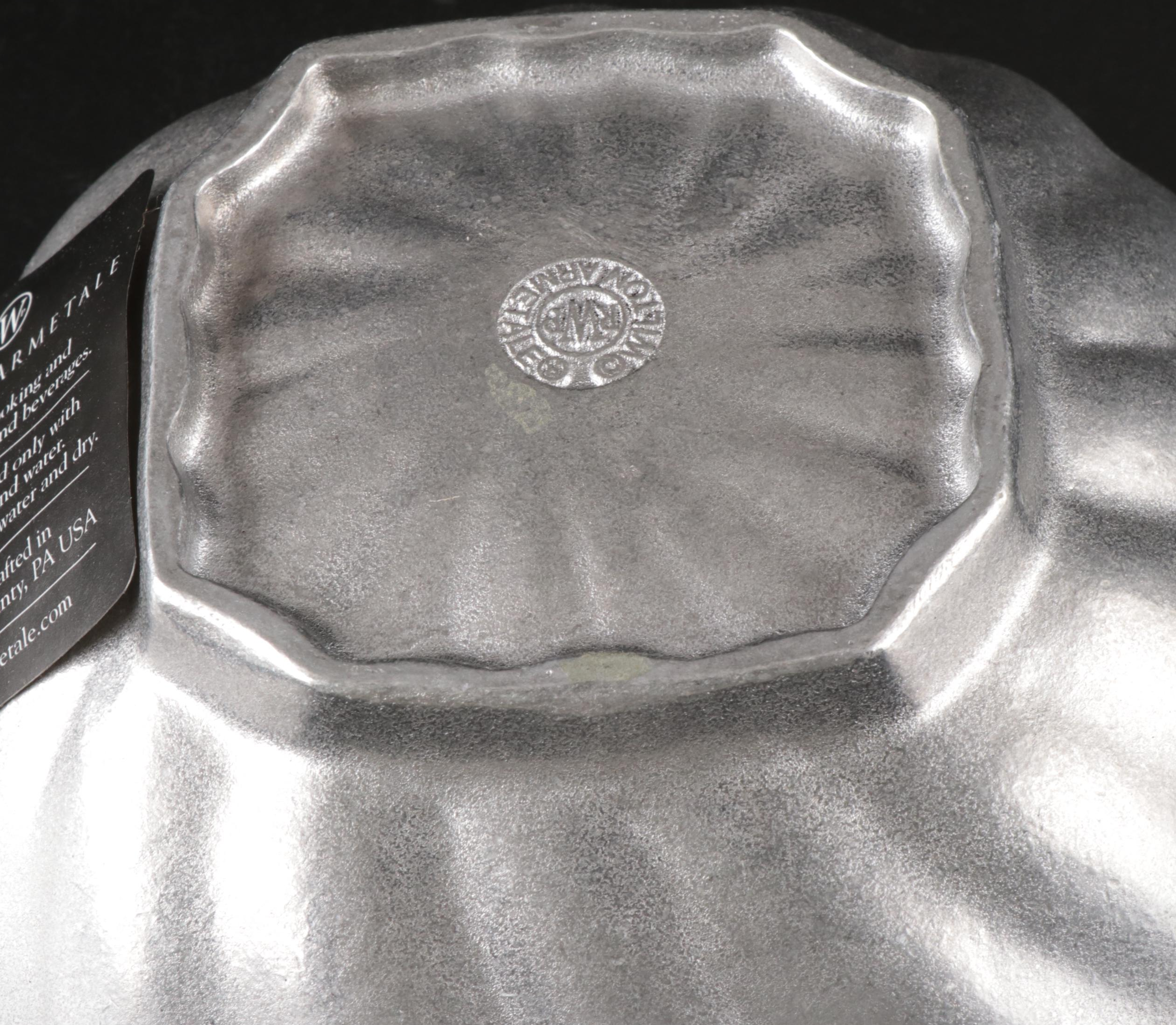 Wilton Armetale Stainless Steel Tray and Bowl with Other Metal and Glass Barware