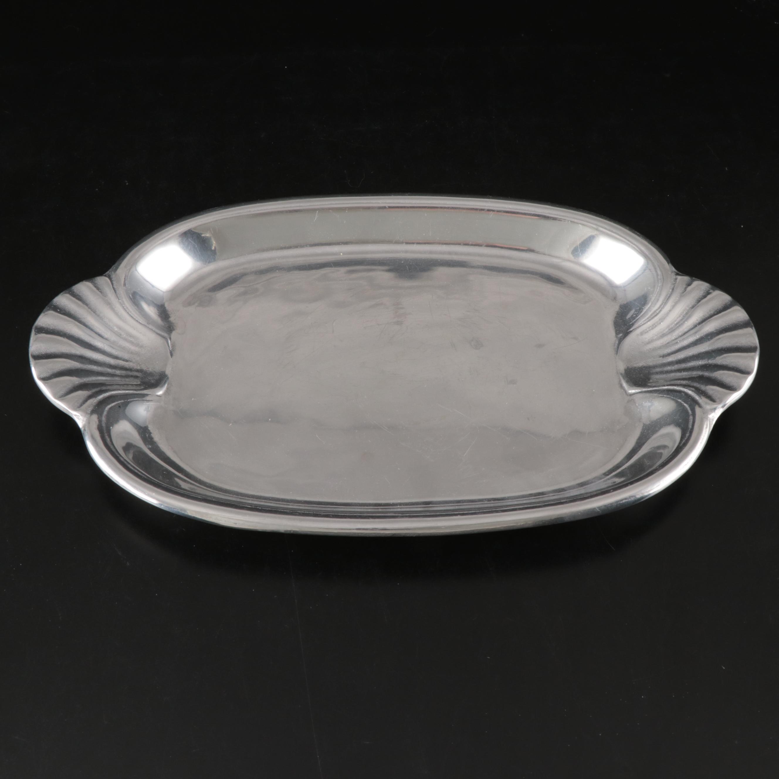 Wilton Armetale Stainless Steel Tray and Bowl with Other Metal and Glass Barware