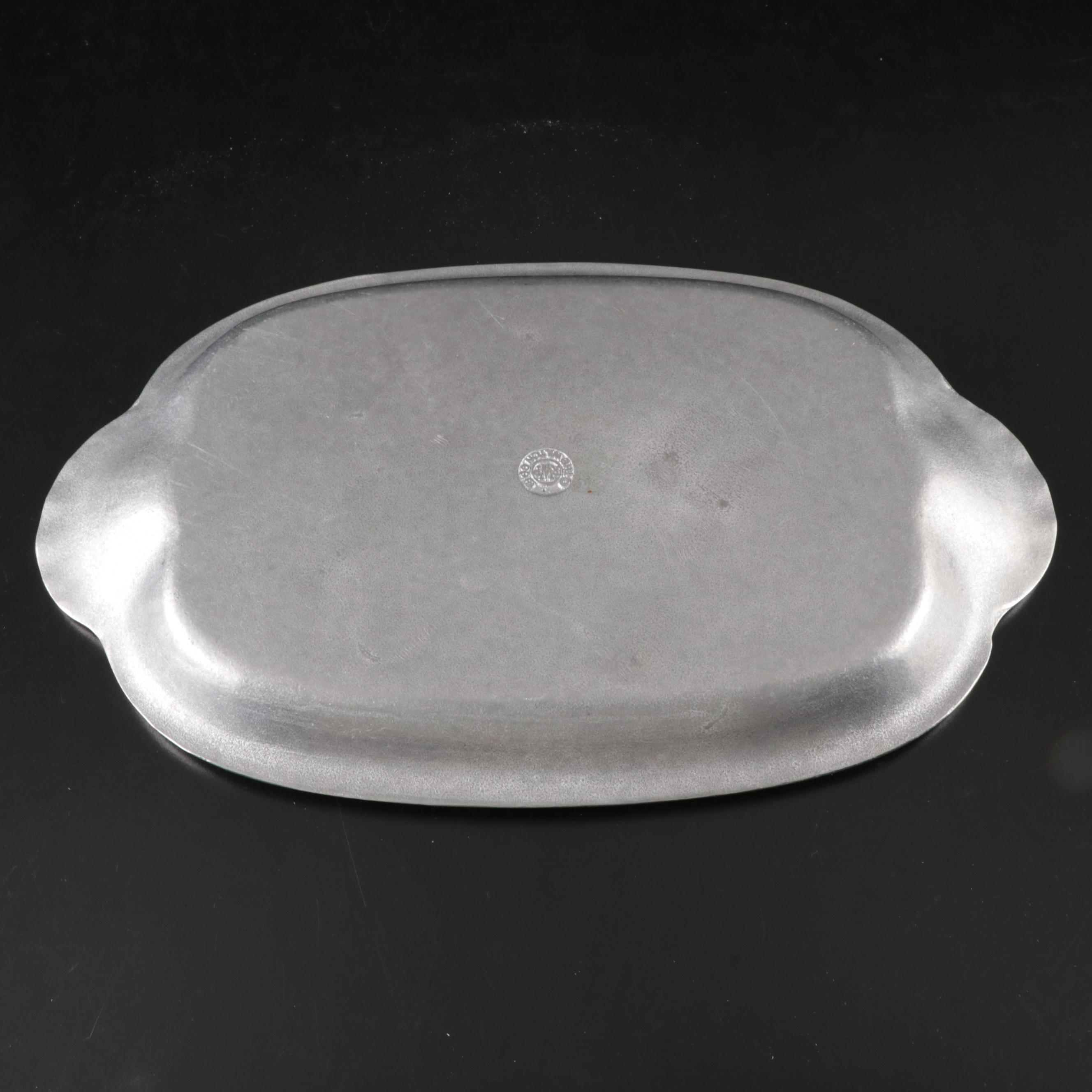 Wilton Armetale Stainless Steel Tray and Bowl with Other Metal and Glass Barware