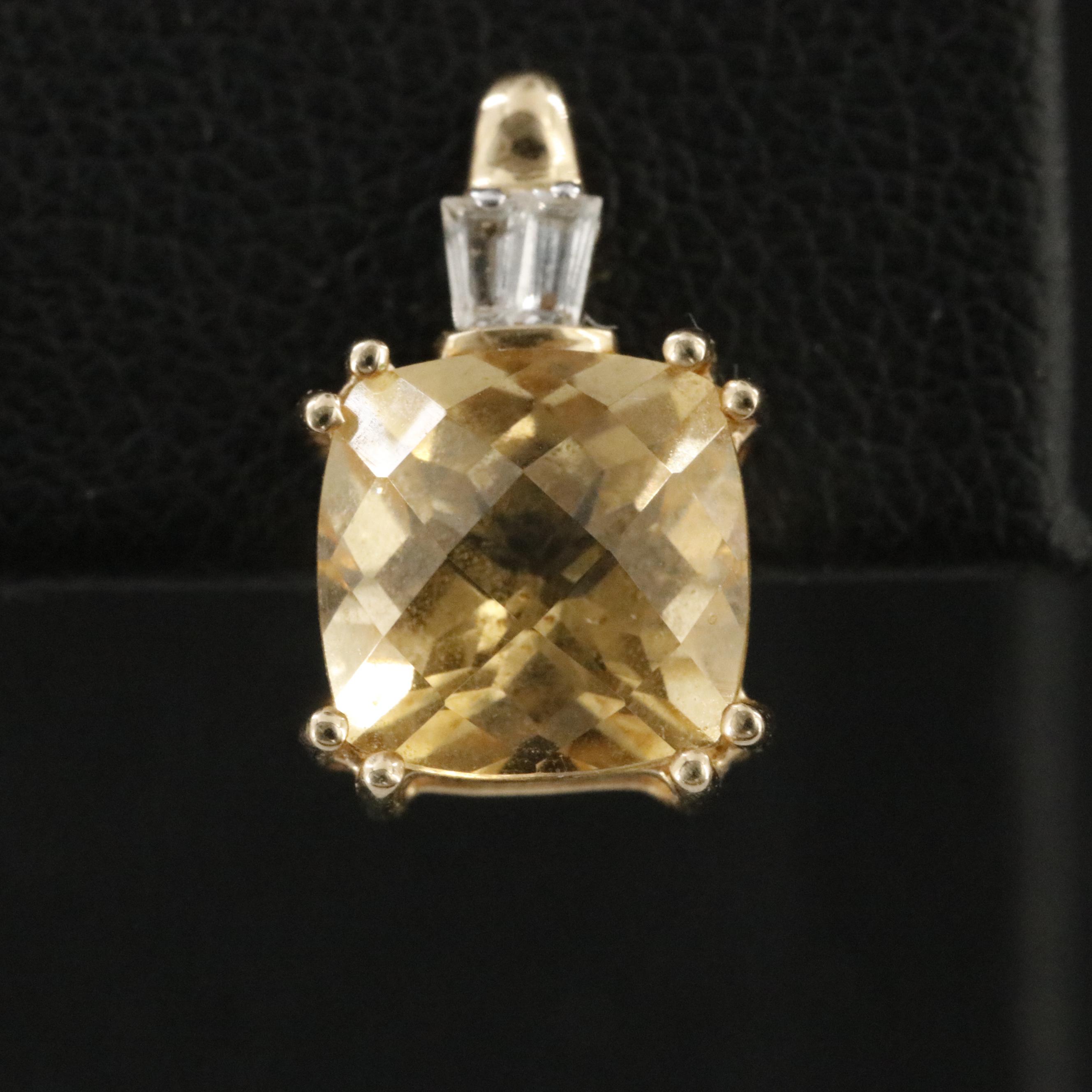 14K Citrine and White Topaz Earrings