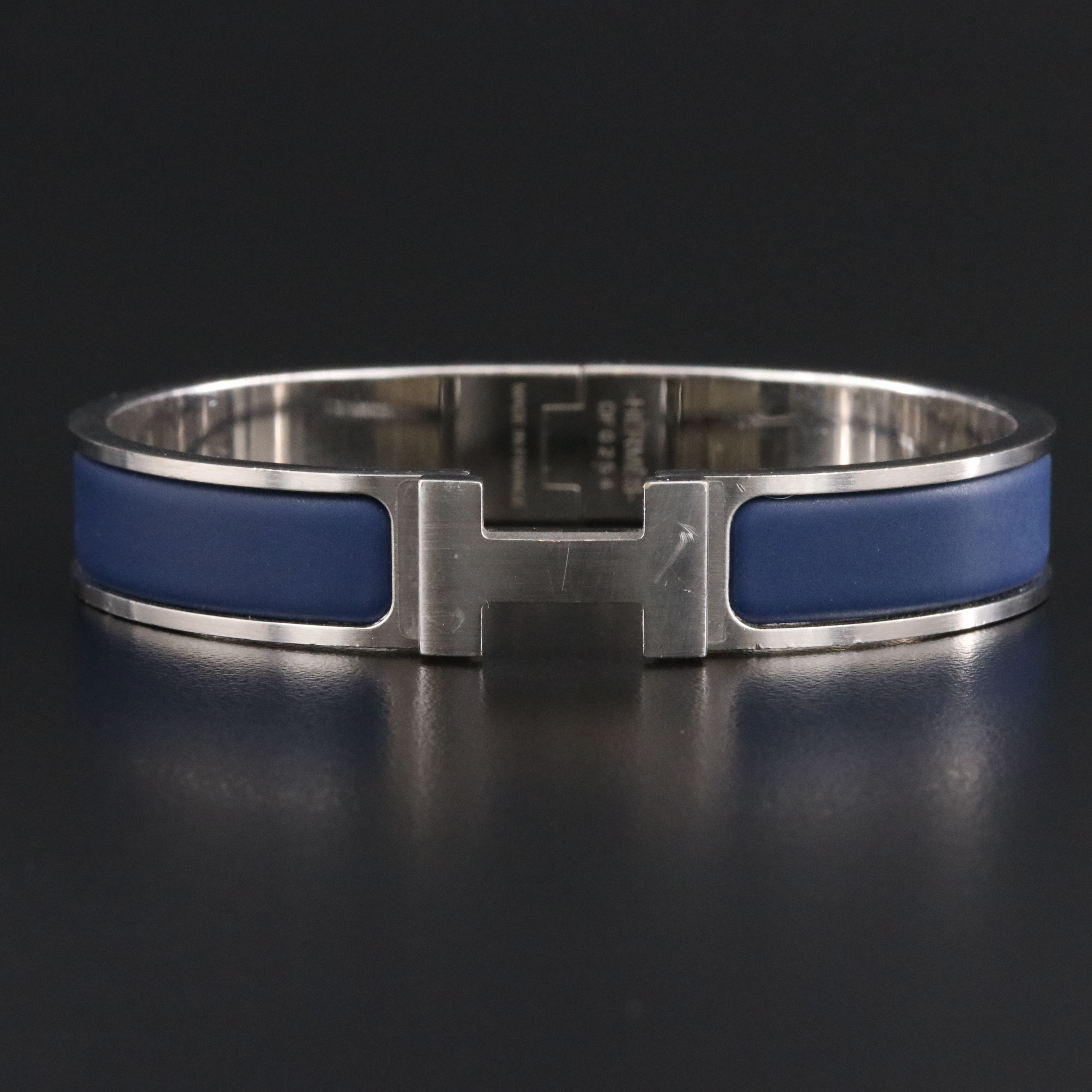 Hermès Clic HH Bracelet Matte Blue Enamel