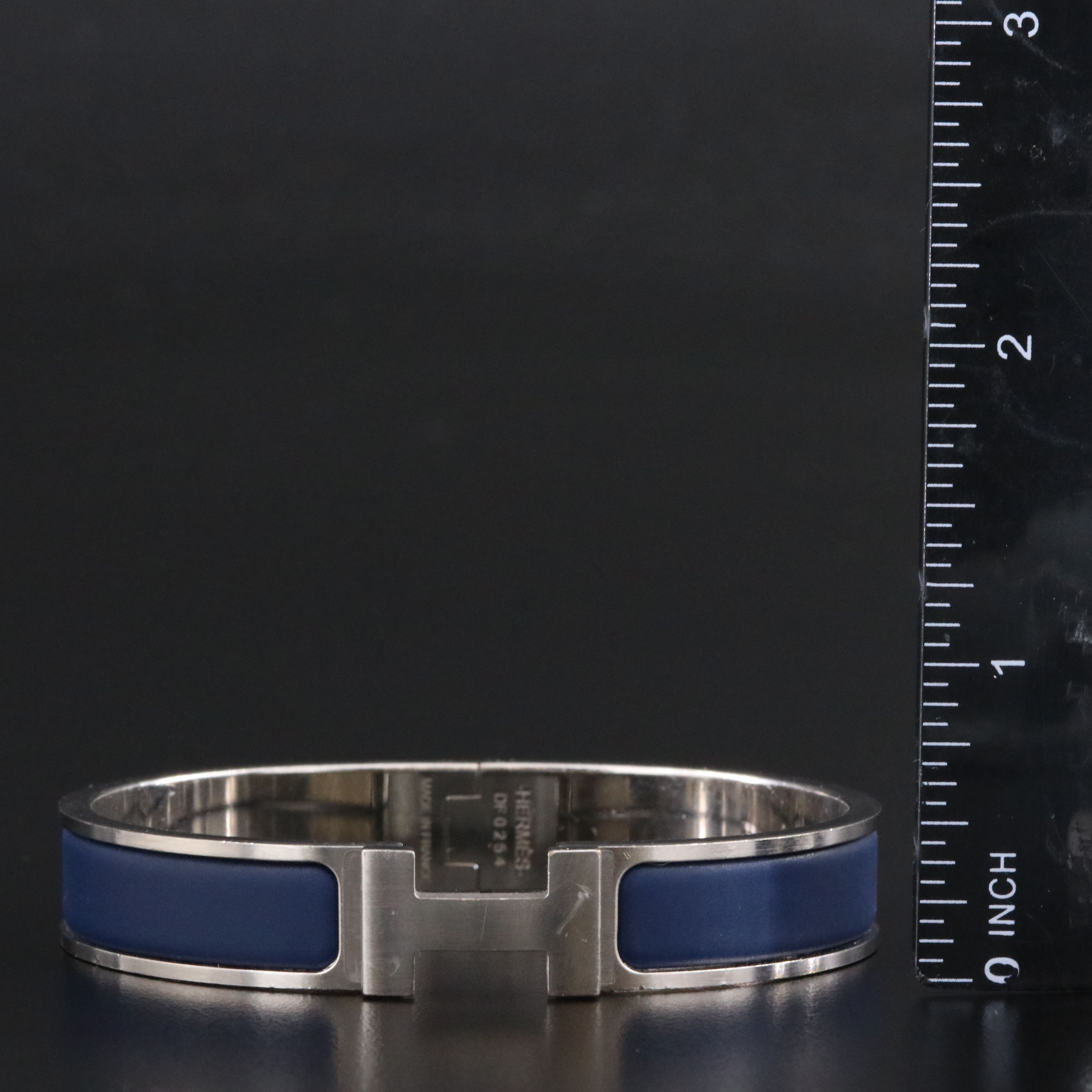 Hermès Clic HH Bracelet Matte Blue Enamel