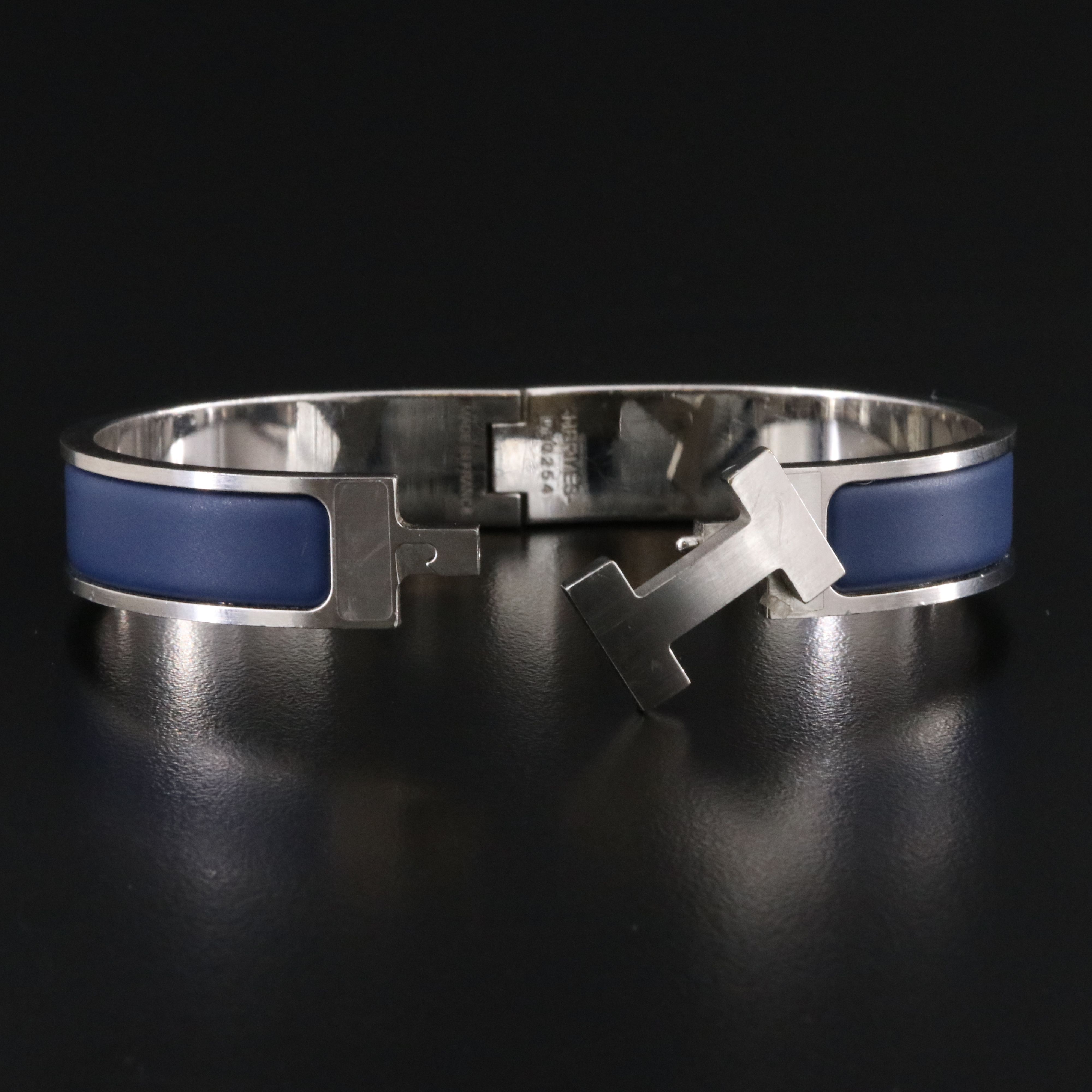 Hermès Clic HH Bracelet Matte Blue Enamel