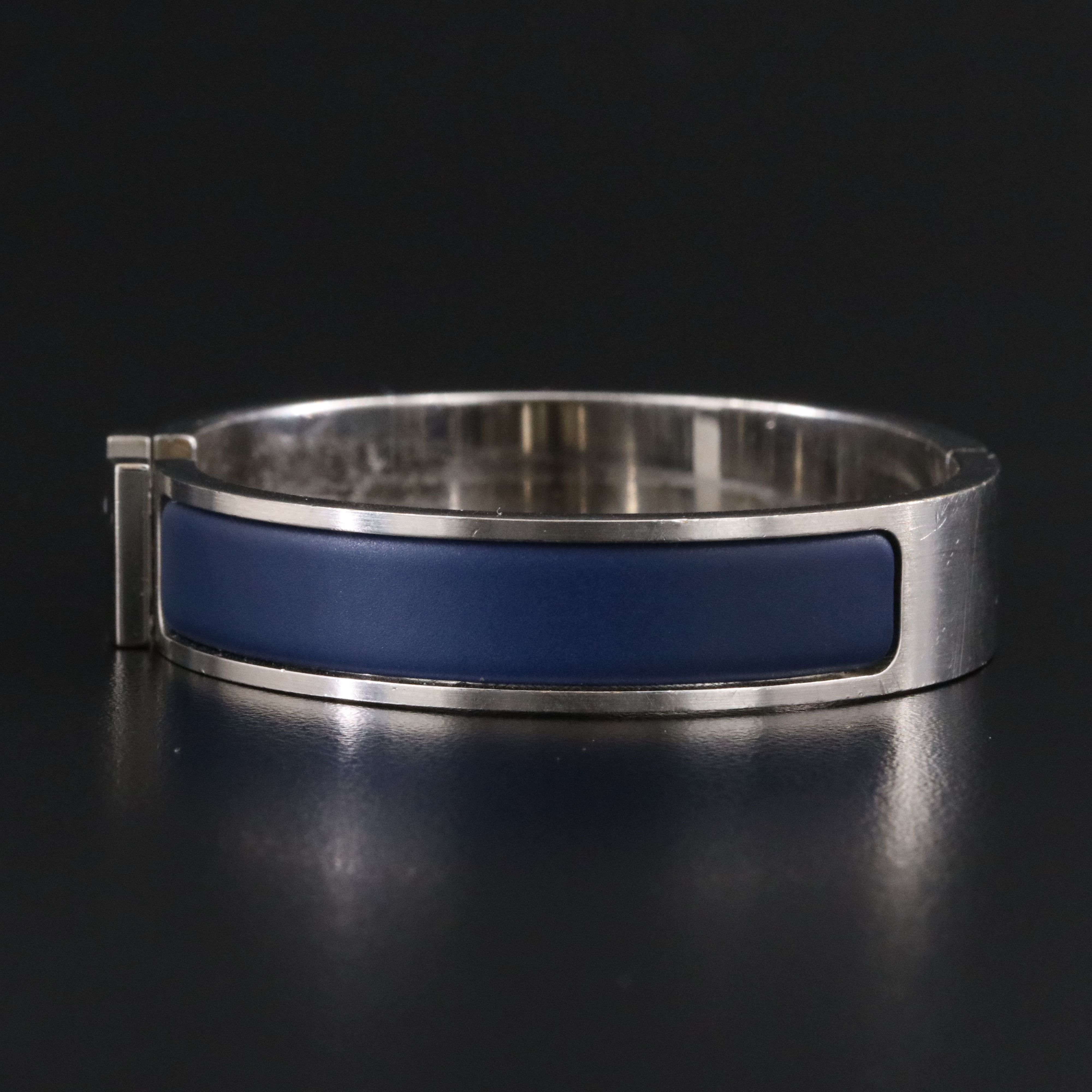 Hermès Clic HH Bracelet Matte Blue Enamel