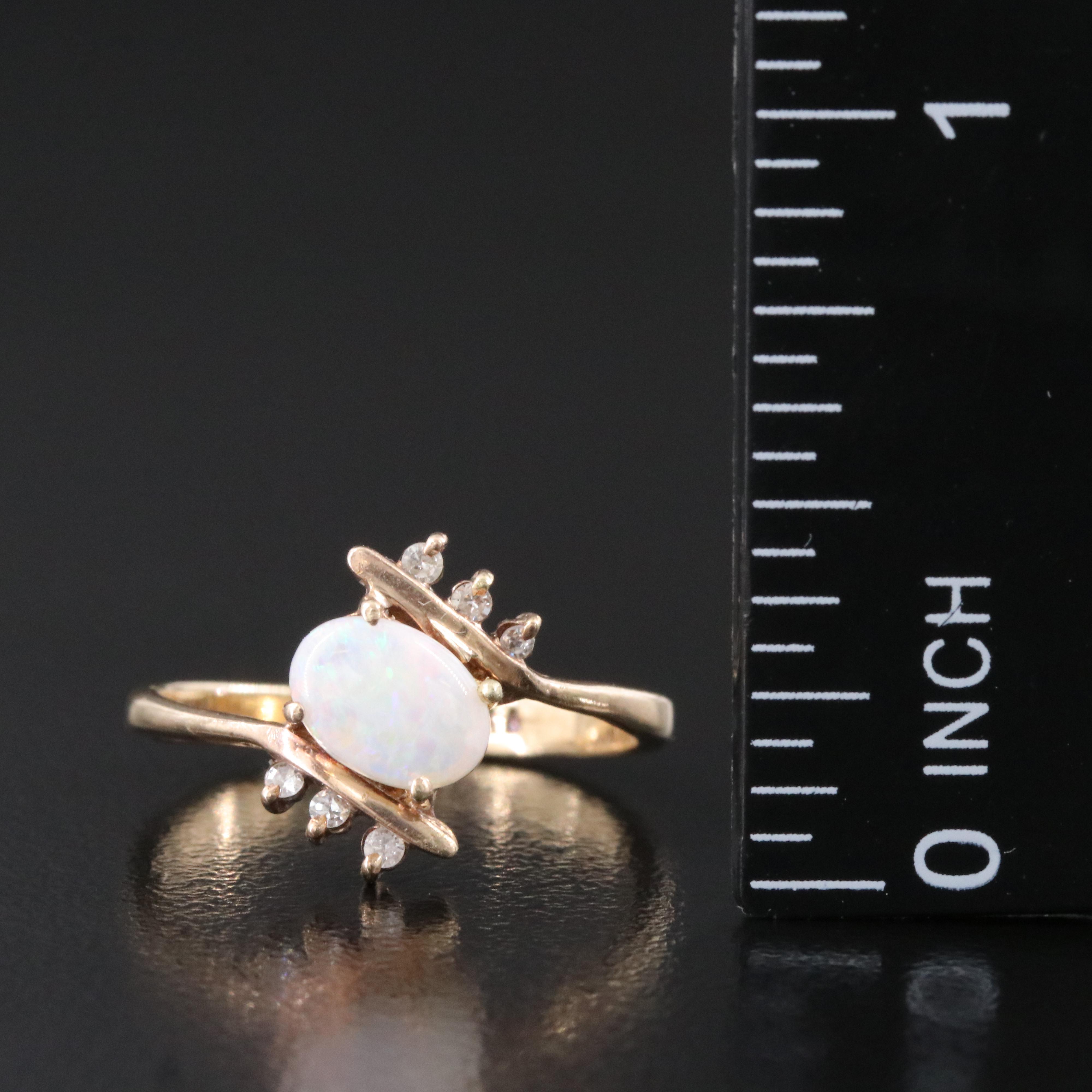 10K Opal and Diamond Ring