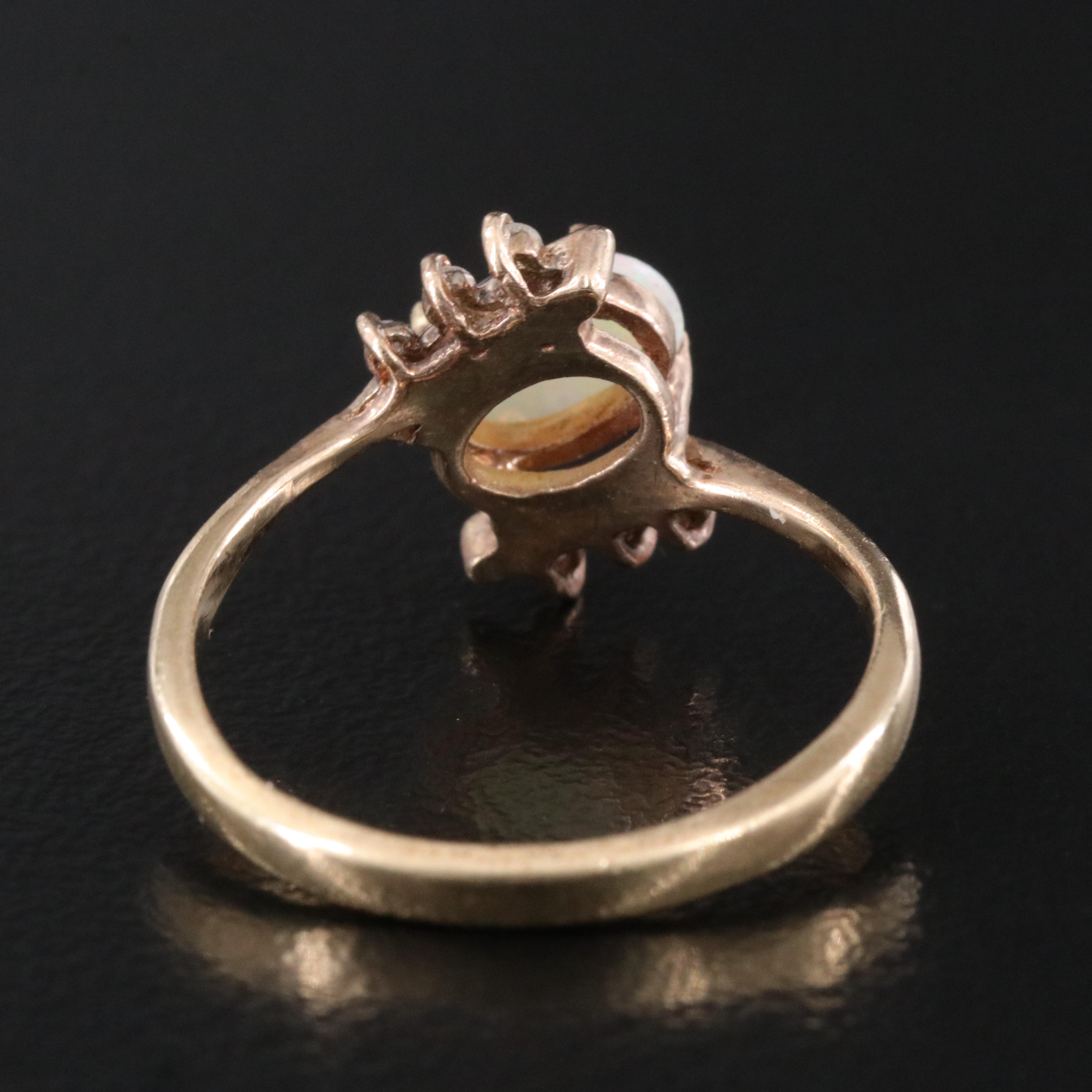 10K Opal and Diamond Ring