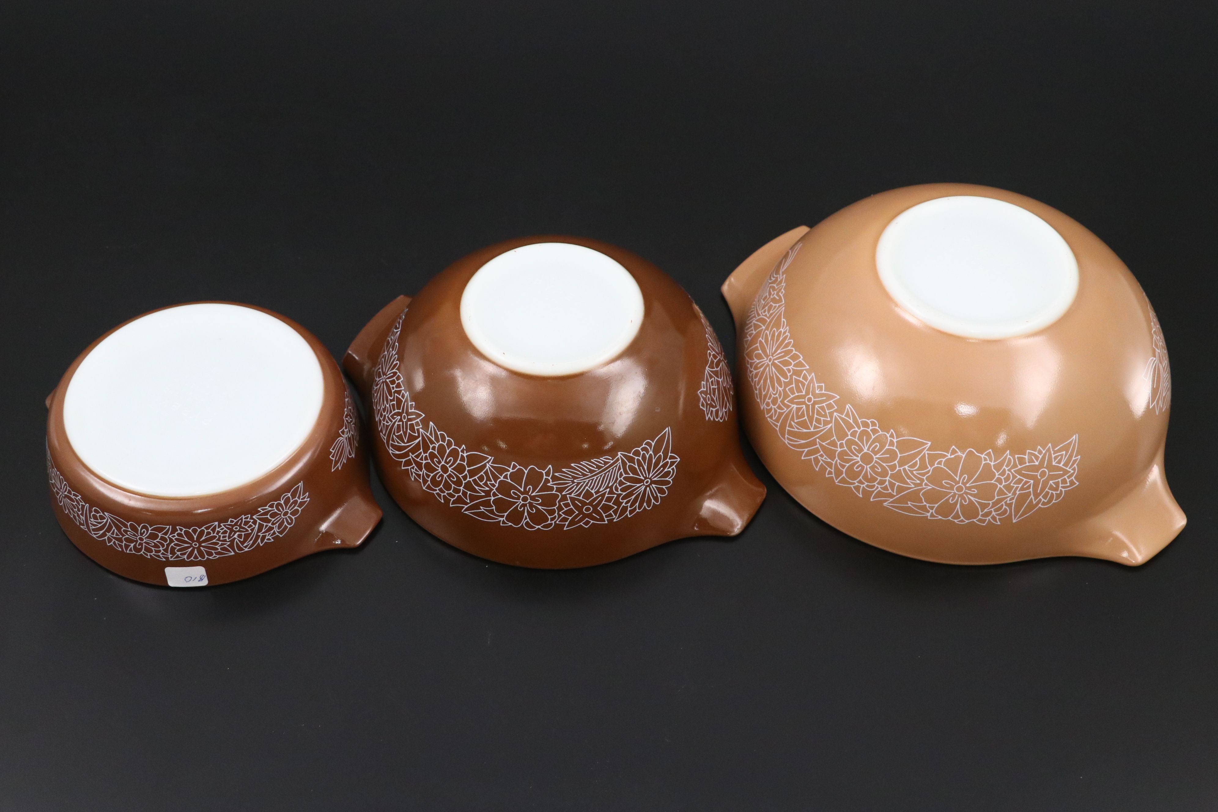 Pyrex "Woodland" Milk Glass Nesting Bowls