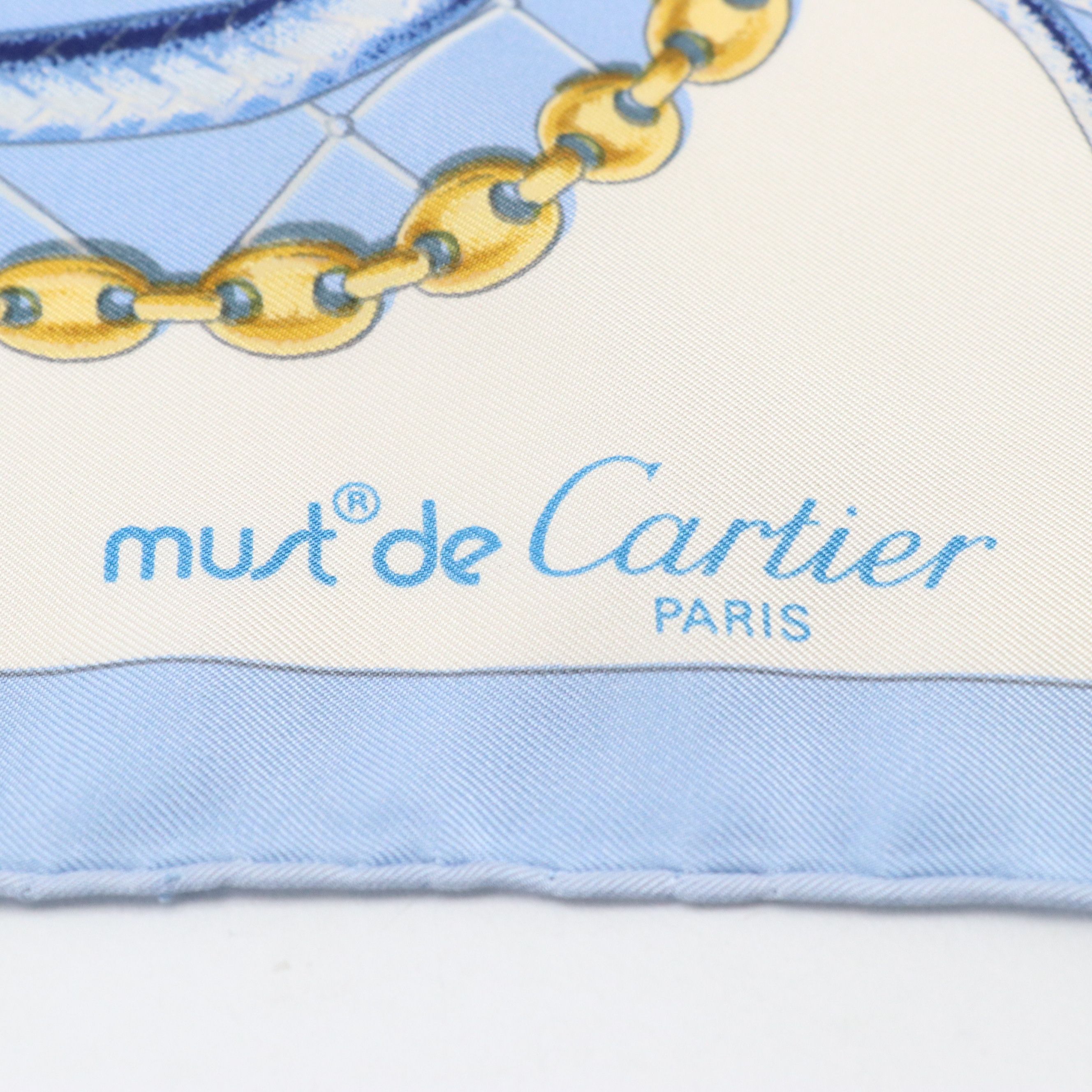 Must de Cartier Silk Twill Scarf with Chain Design