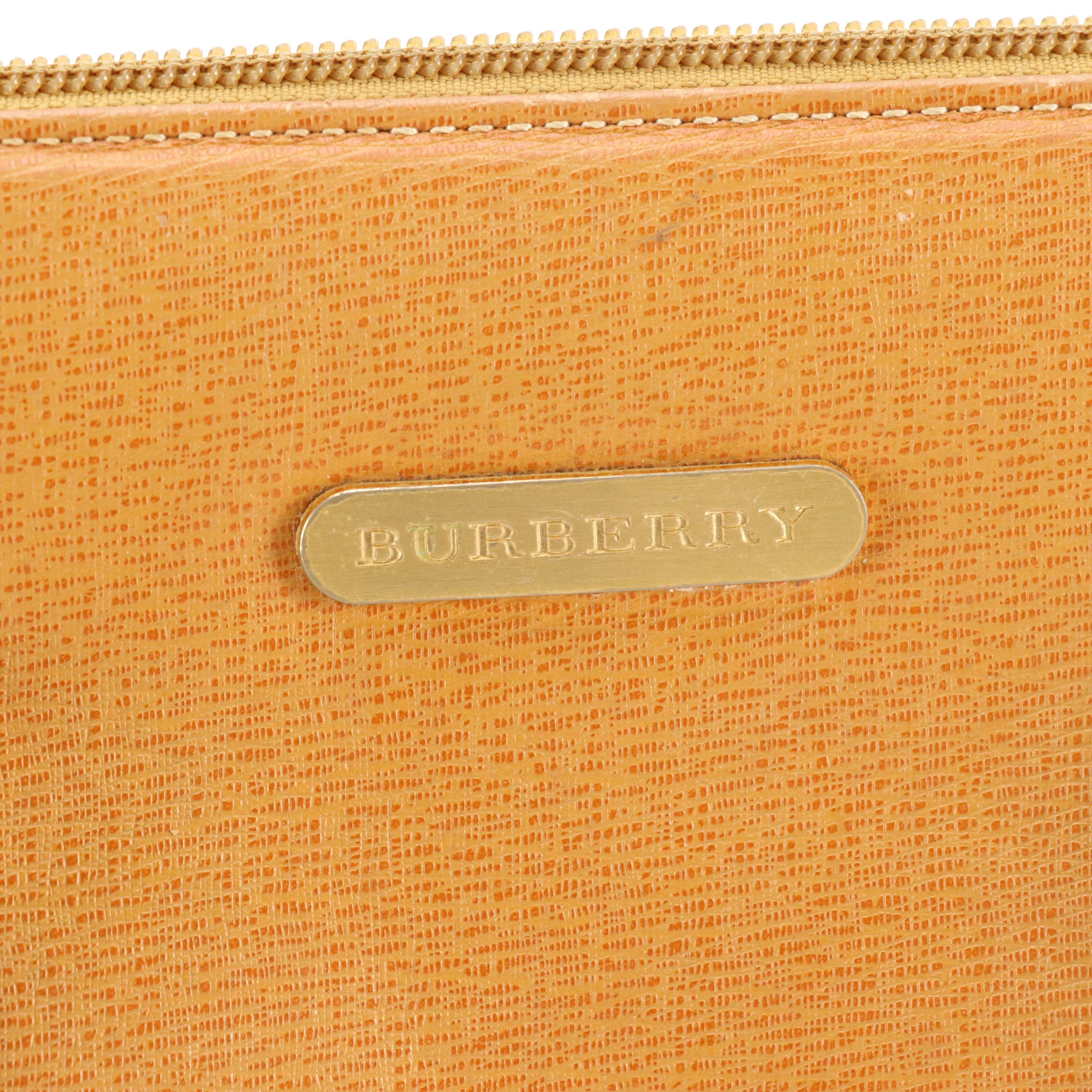 Burberry Barrel Handbag in Tan Textured and Smooth Leather