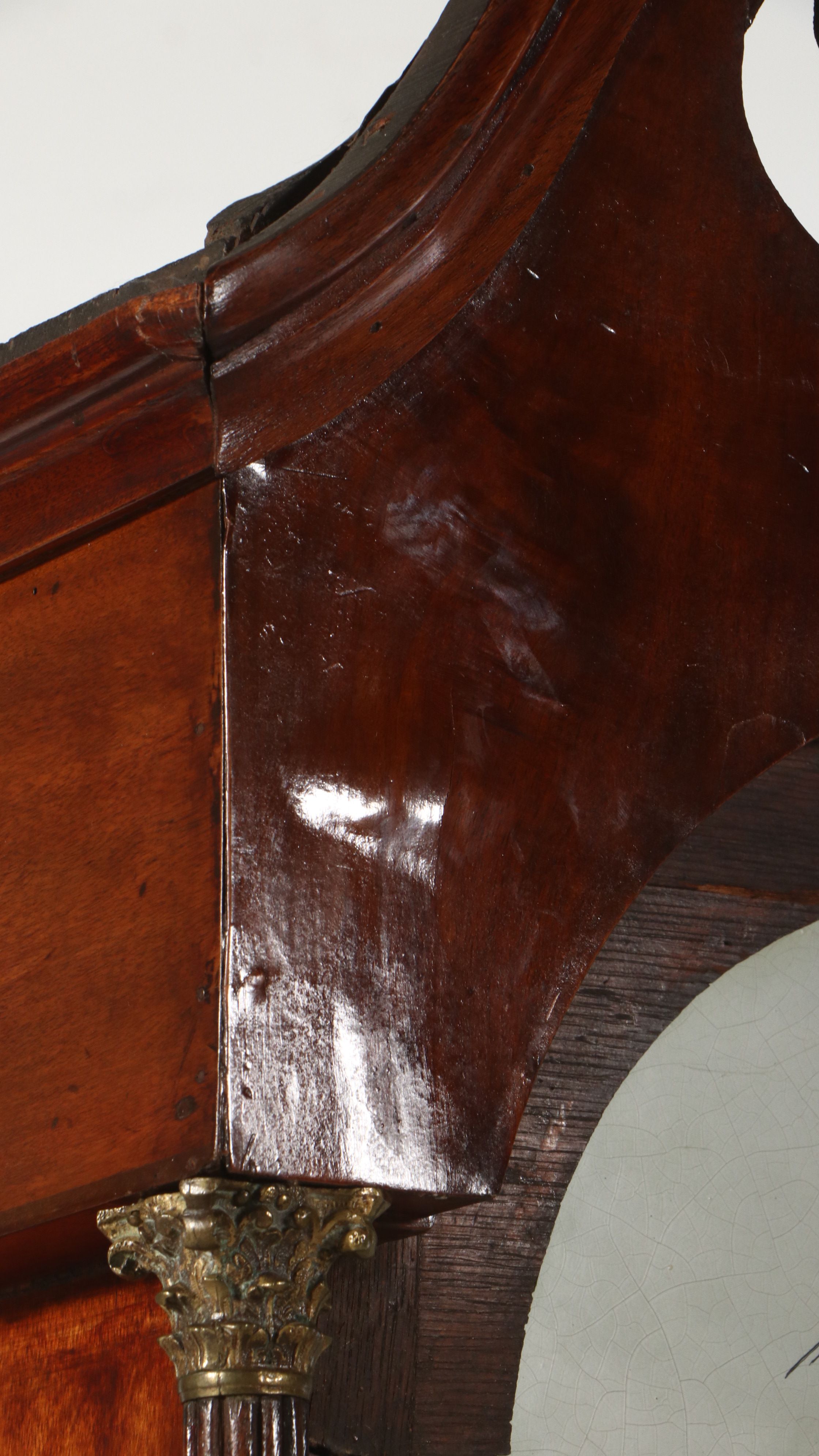 George III Inlaid Mahogany Tallcase Clock with Hand-Painted Face