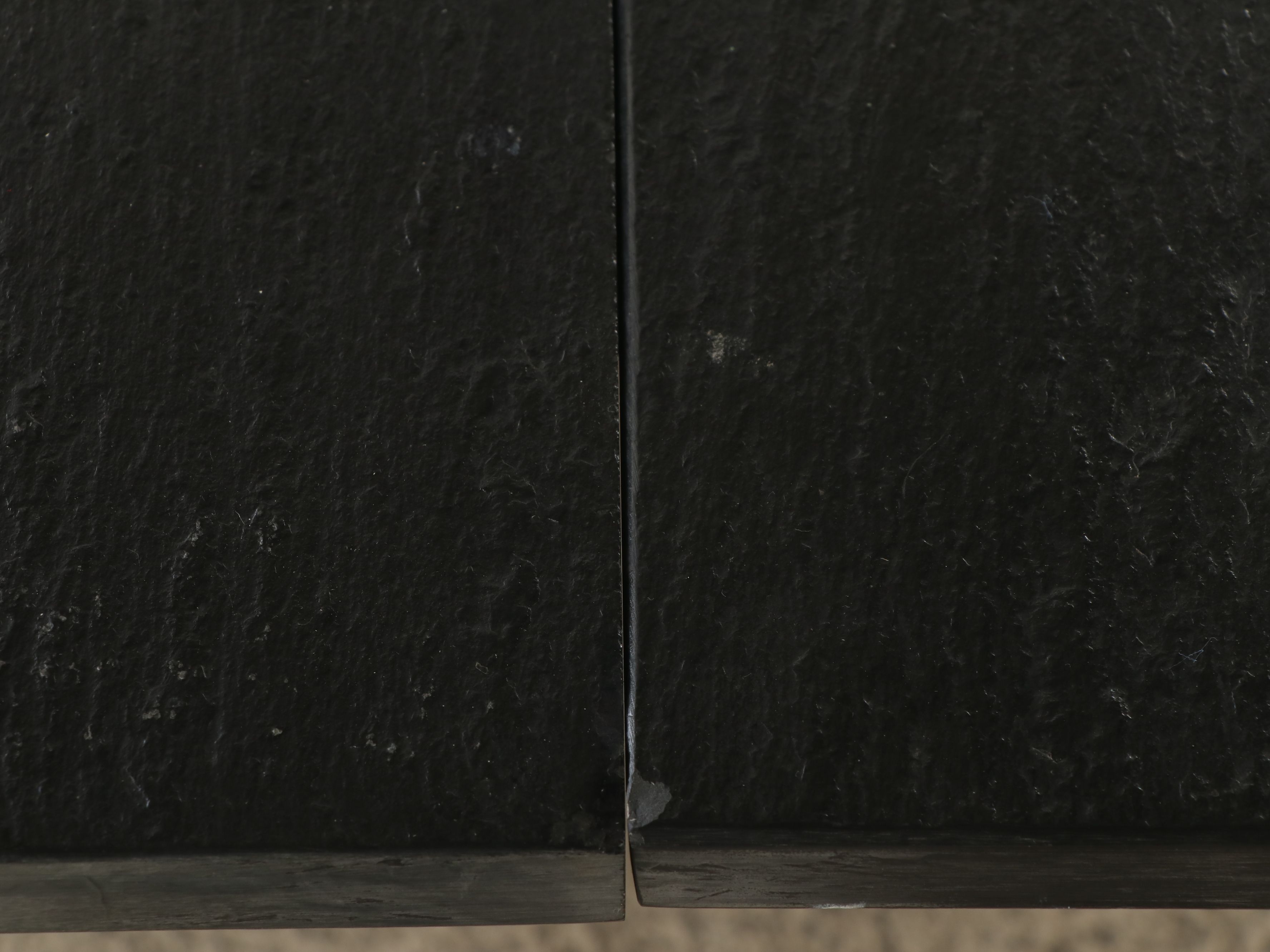 Contemporary Powder Coated Steel Conference Table with Three-Piece Slate Top