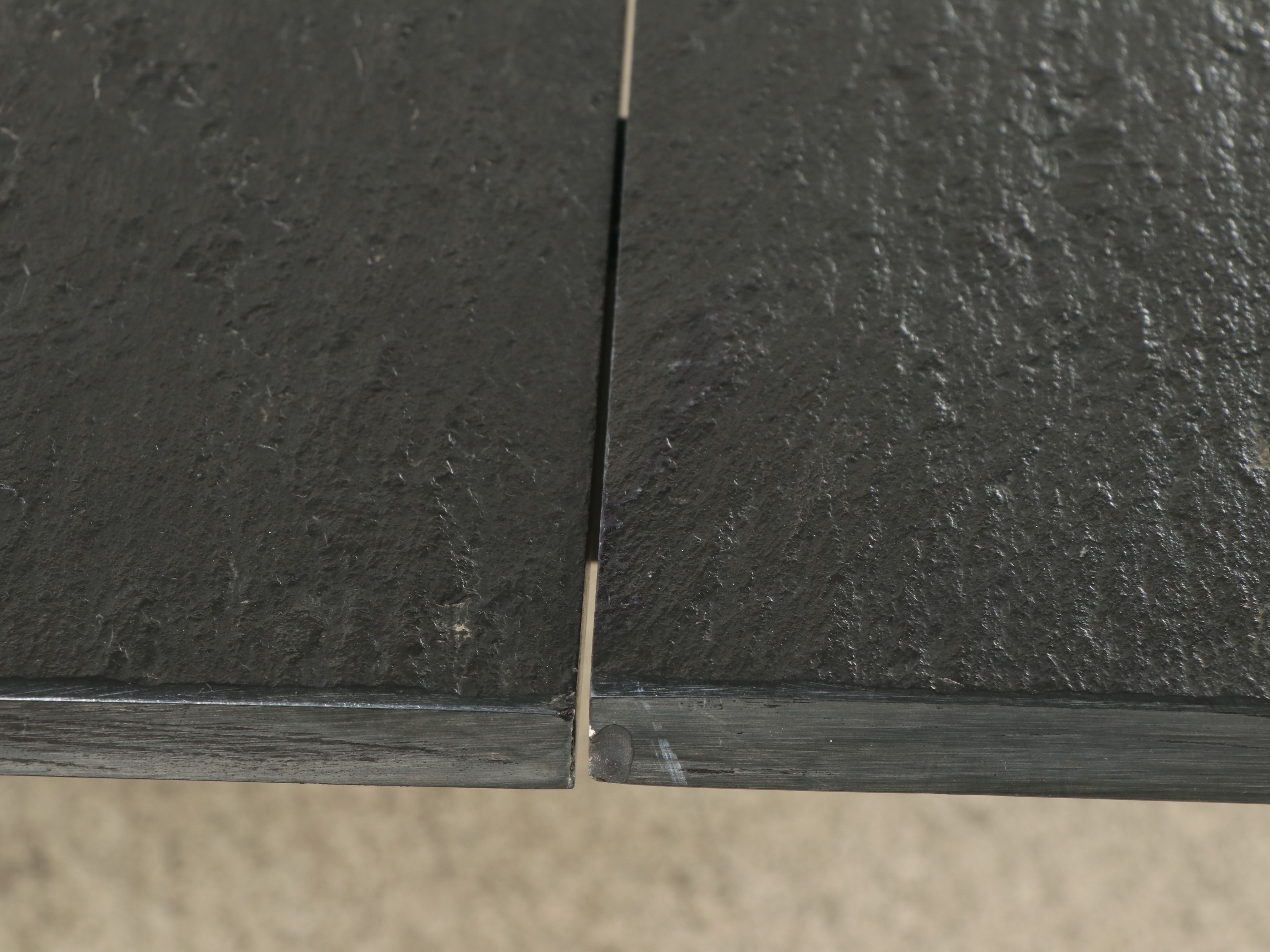 Contemporary Powder Coated Steel Conference Table with Three-Piece Slate Top