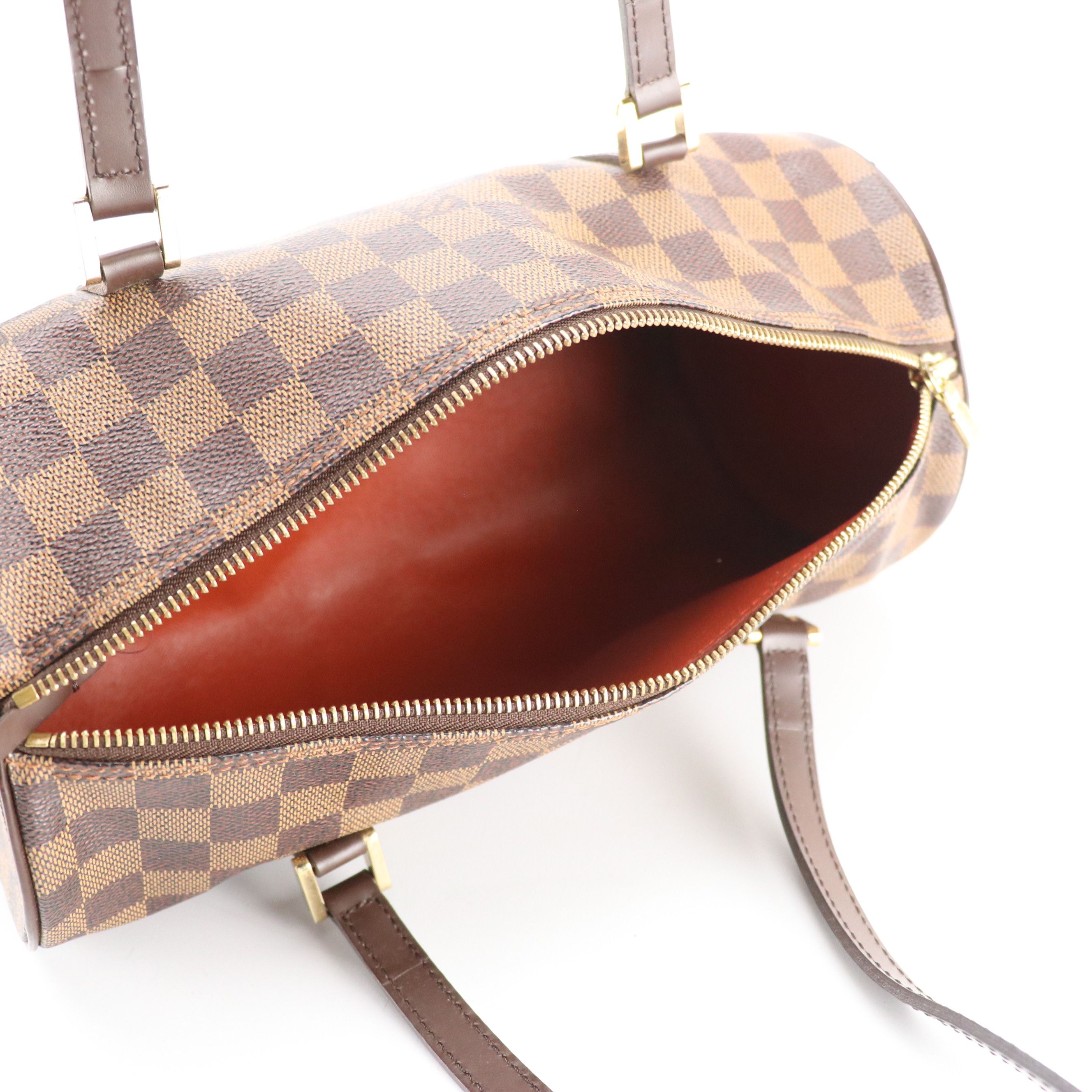 Louis Vuitton Papillon 30 with Pouch in Damier Ebene Canvas and Brown Leather