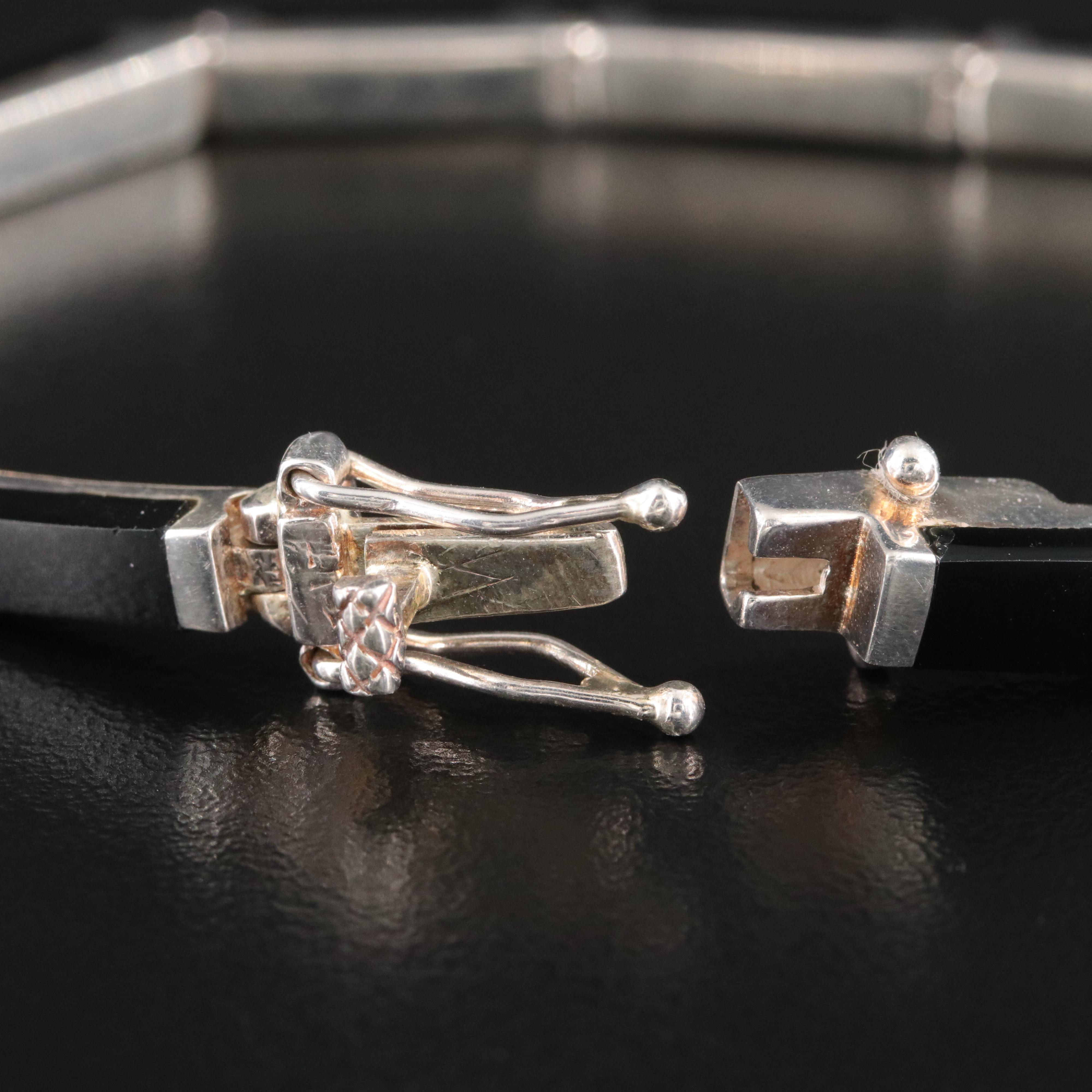 Sterling and Black Onyx Line Bracelet