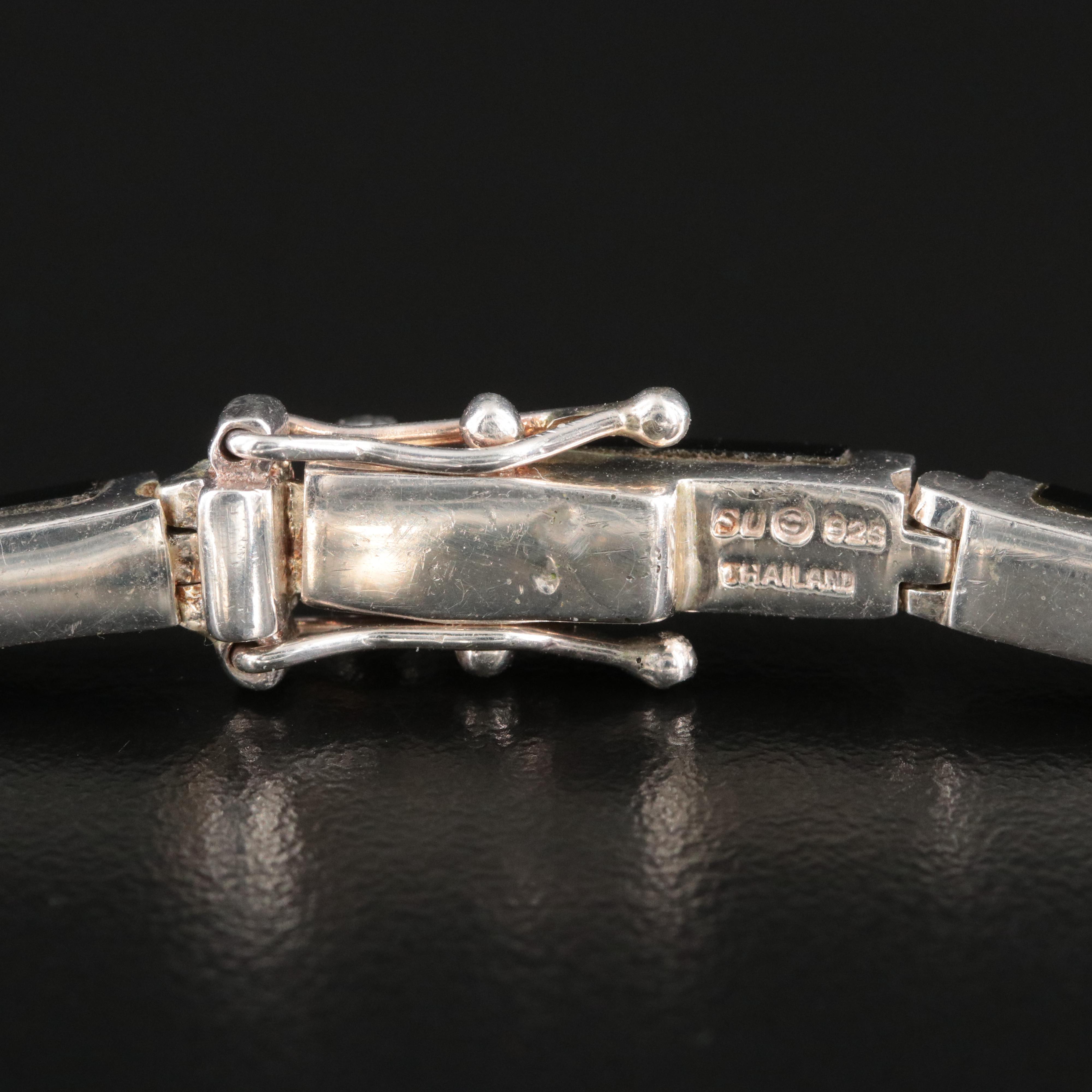 Sterling and Black Onyx Line Bracelet