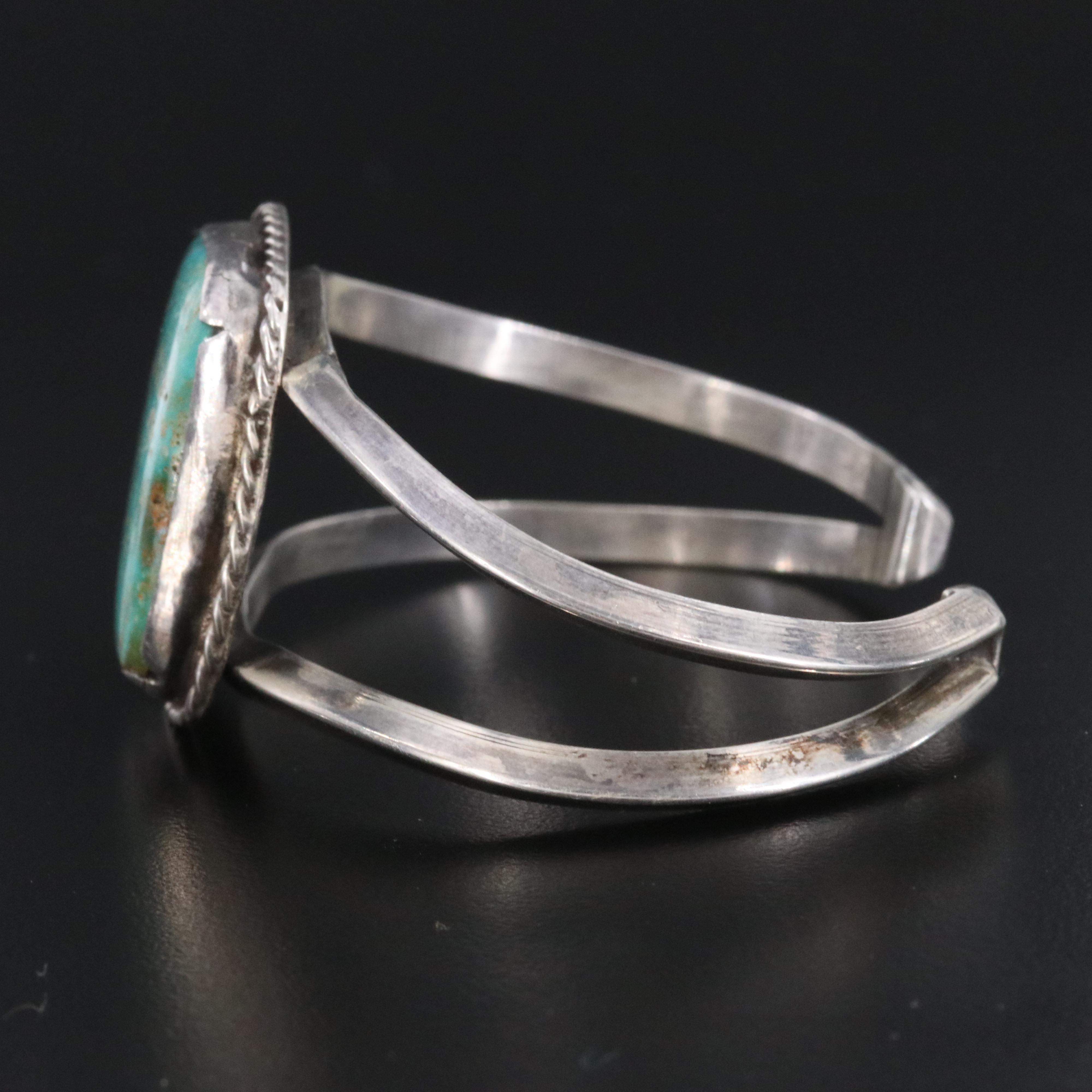 Western Style Sterling Turquoise Cuff Bracelet