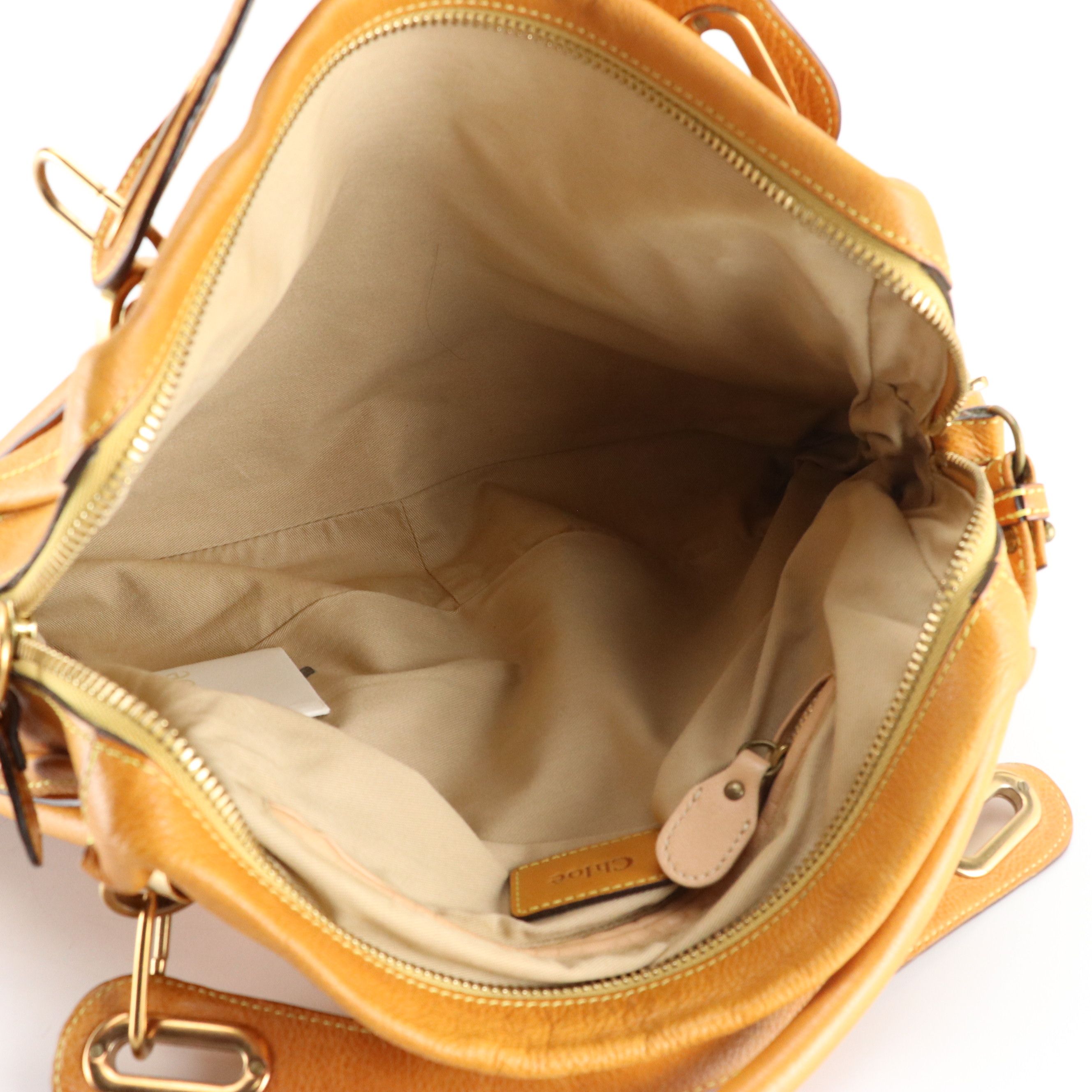 Chloé Large Paraty Two-Way Satchel in Brown Grained Leather