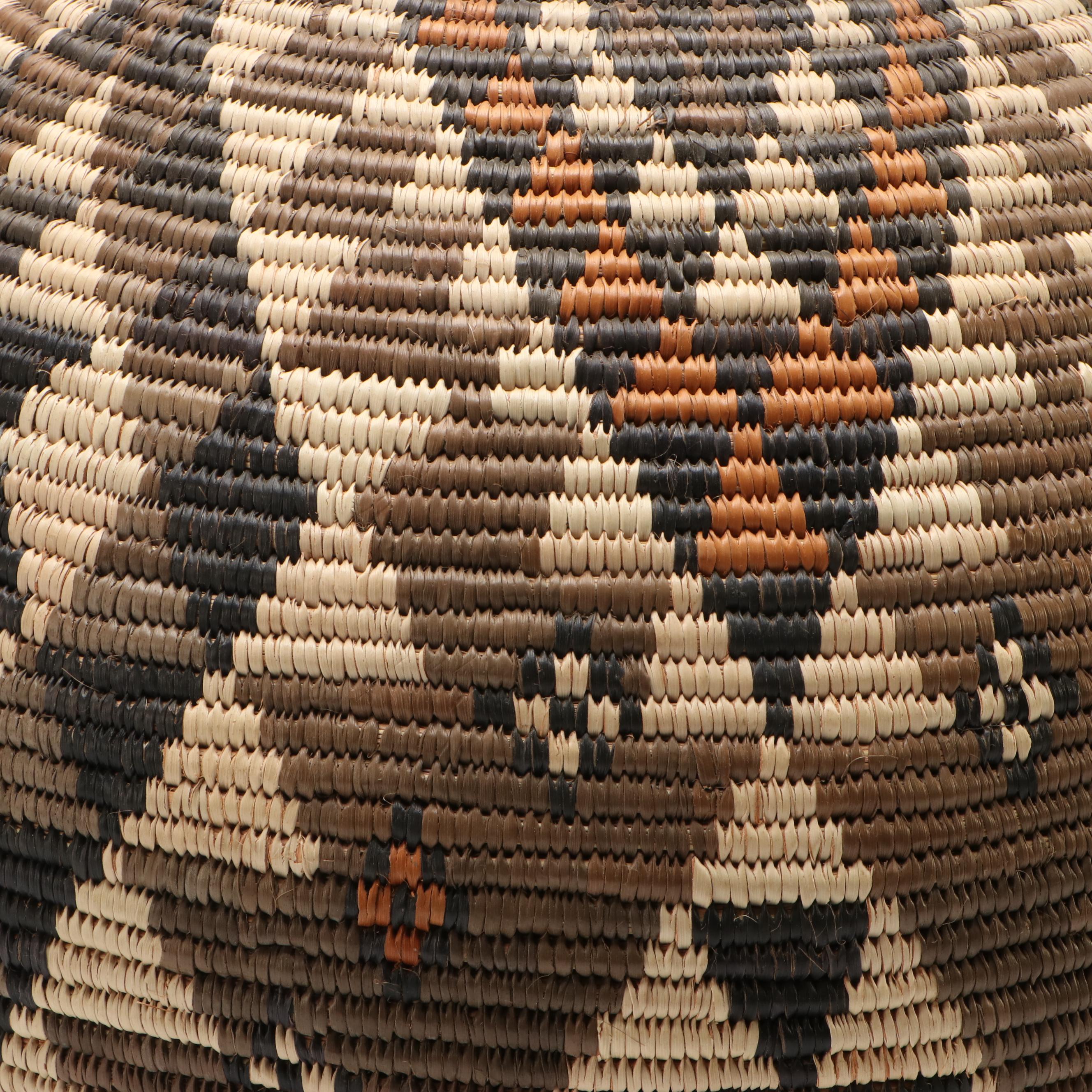 Esther Mdluhi Zulu Handwoven Ilala Palm and Natural Dye Vessel