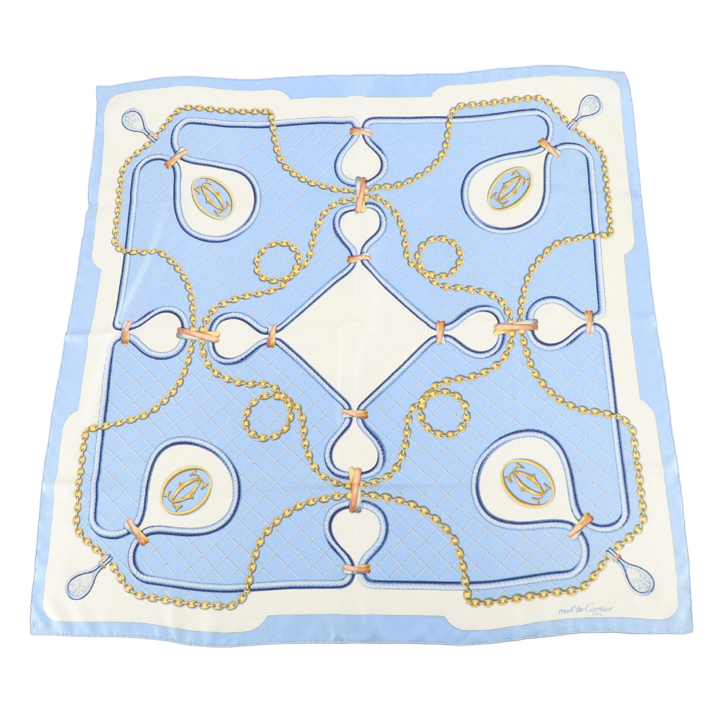 Must de Cartier Silk Twill Scarf with Chain Design