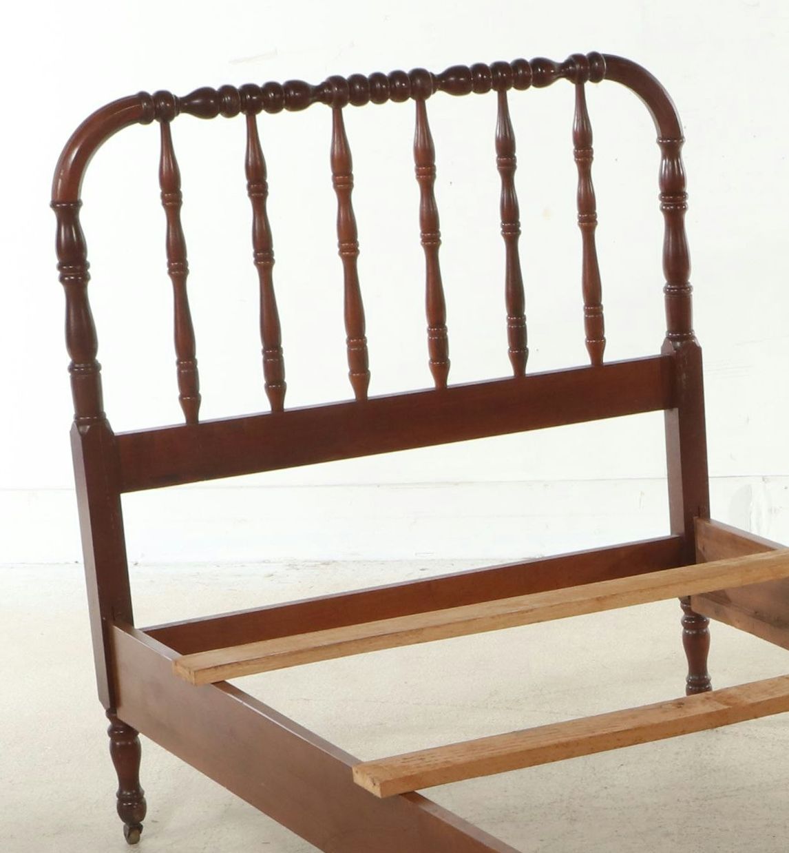 Jenny Lind Style Walnut Bed Frame, Early 20th Century
