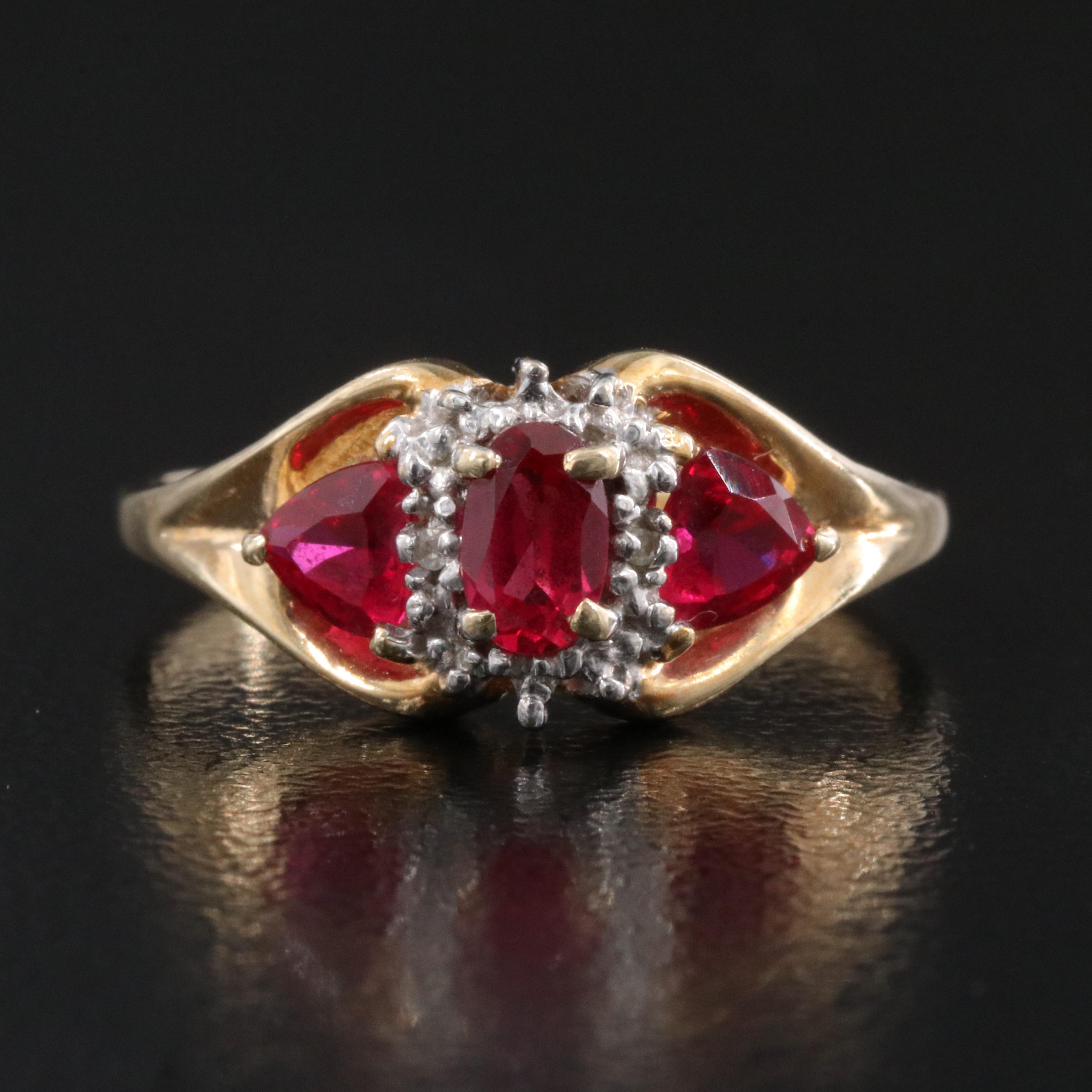 10K Ruby and Diamond Ring