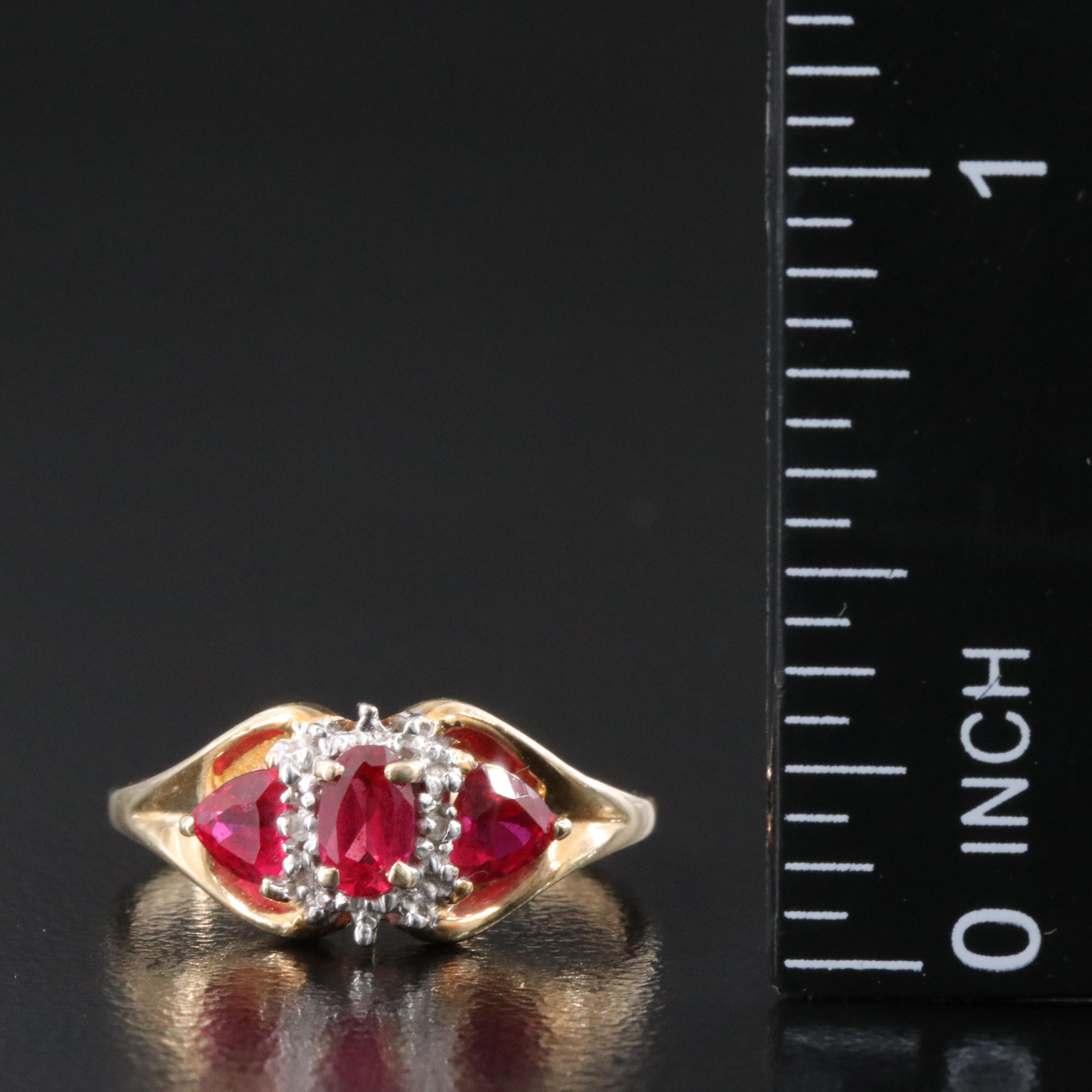 10K Ruby and Diamond Ring