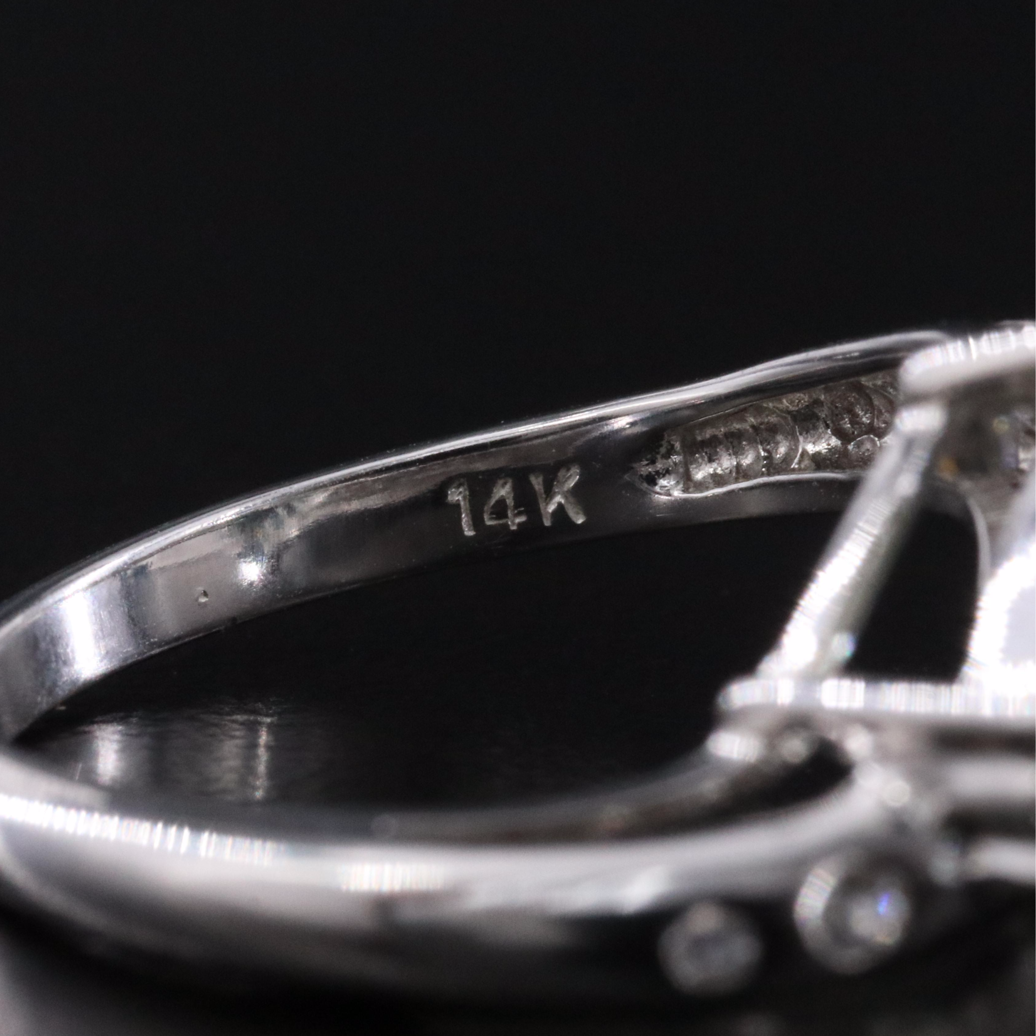 14K Prasiolite and White Sapphire Ring