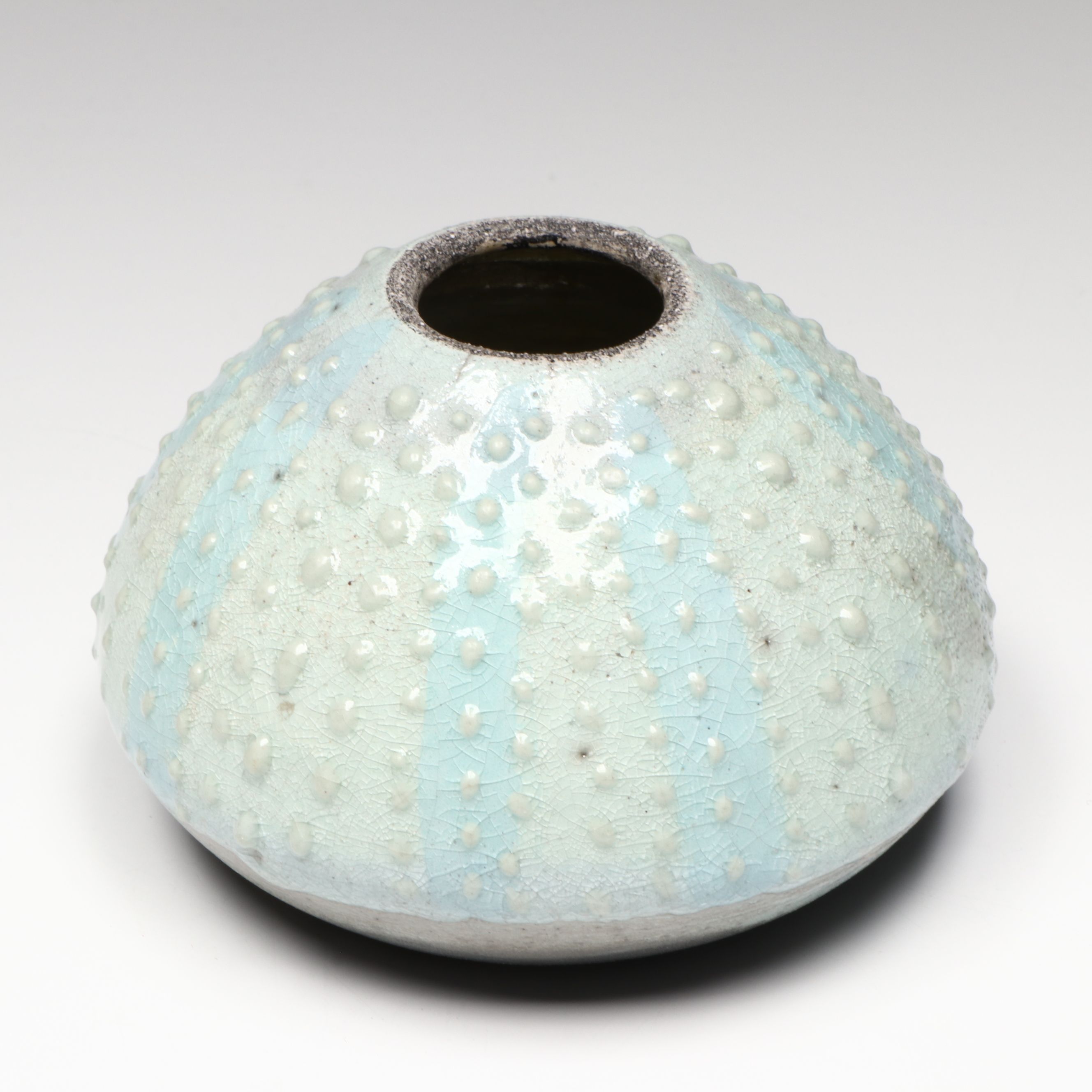 Vintage Brass Frog on Eggplant Censer with Bora Bora Ceramic Pot