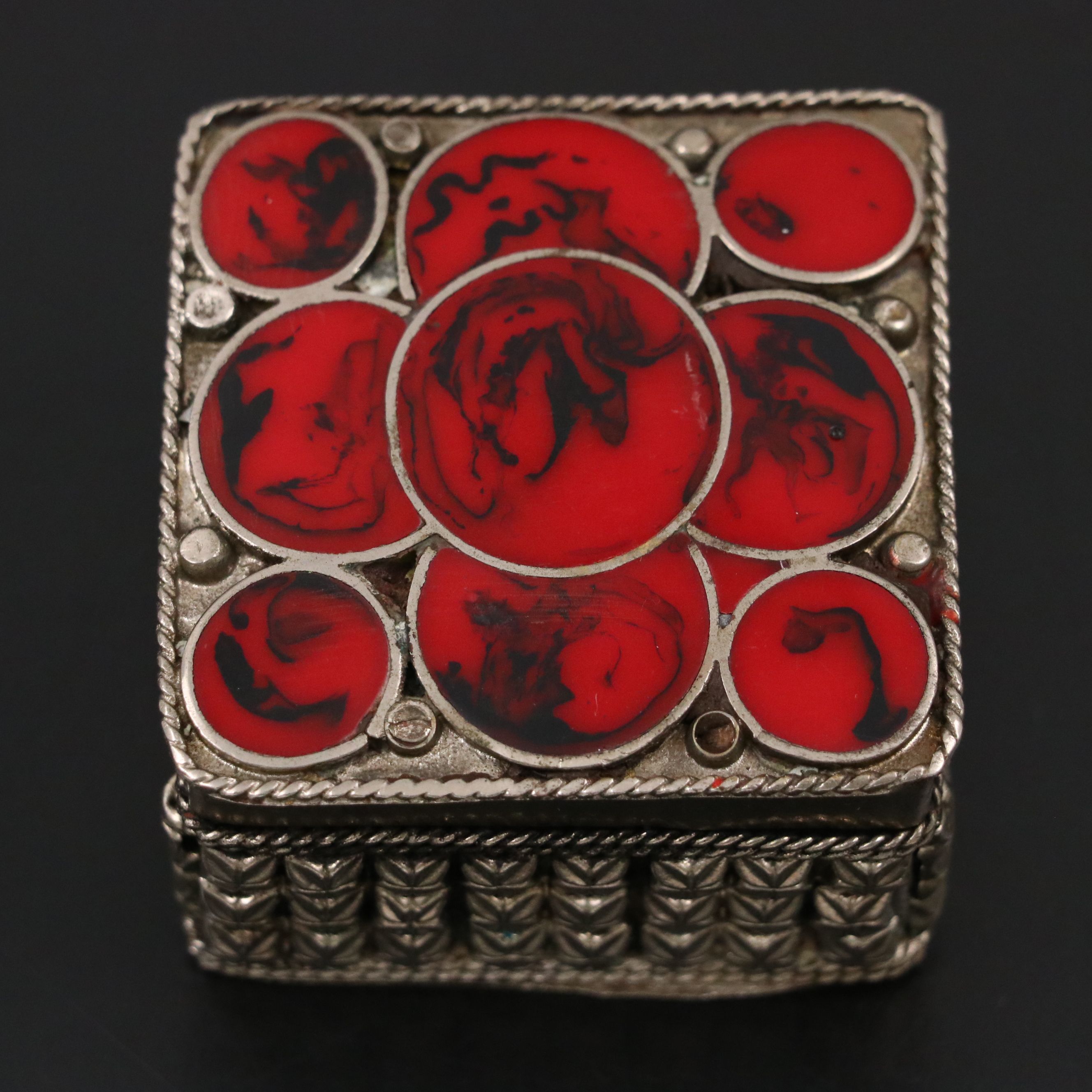Tibetan Ghau with Other Stone Inlaid Boxes